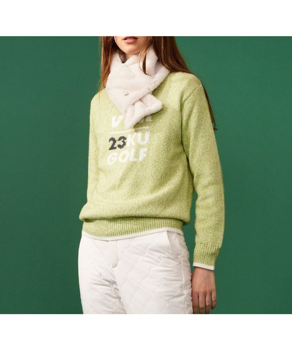 【23区 ゴルフ/NIJYUSANKU GOLF】の【WOMEN】【蓄熱裏地付き】ウールブレンド クルーネック ニット インテリア・キッズ・メンズ・レディースファッション・服の通販 founy(ファニー) ファッション Fashion レディースファッション Fashion for Women トップス・カットソー Cut & Sew Tops ニット Knit Tops & Sweaters ゴルフ Golf セーター Sweater, Knitwear ブルゾン Blouson, Bomber Jacket 冬 Winter / This Winter A/W・秋冬 Autumn/Winter ライトグリーン系5|ID: prp329100004716774 ipo3291000000034526327