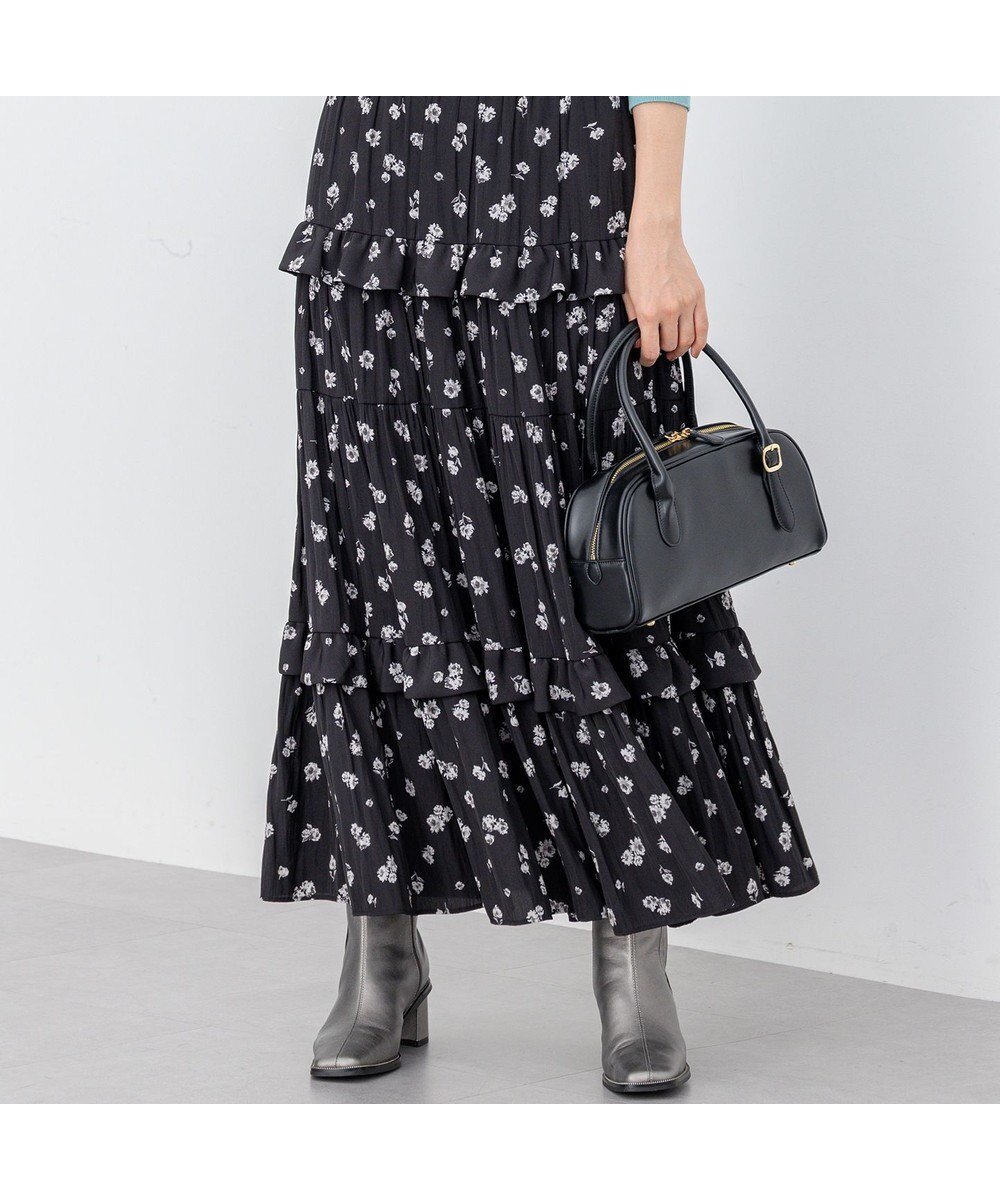 【組曲/KUMIKYOKU】の【加藤ローサさん着用 / レングス調整可能】ギャザーライトデシンティアード スカート インテリア・キッズ・メンズ・レディースファッション・服の通販 founy(ファニー) 　ファッション　Fashion　レディースファッション　Fashion for Women　スカート　Skirts　ティアードスカート　Tiered Skirts　ヴィンテージ　Vintage Style　ギャザー　Gathered, Ruffled　シンプル　Simple, Minimal　ティアード　Tiered, Tiered Style　フリル　Frill, Ruffle　A/W・秋冬　Autumn/Winter　おすすめ　Recommended / Our Picks　旅行　Travel　ブラック系5|ID: prp329100004716776 ipo3291000000034169376