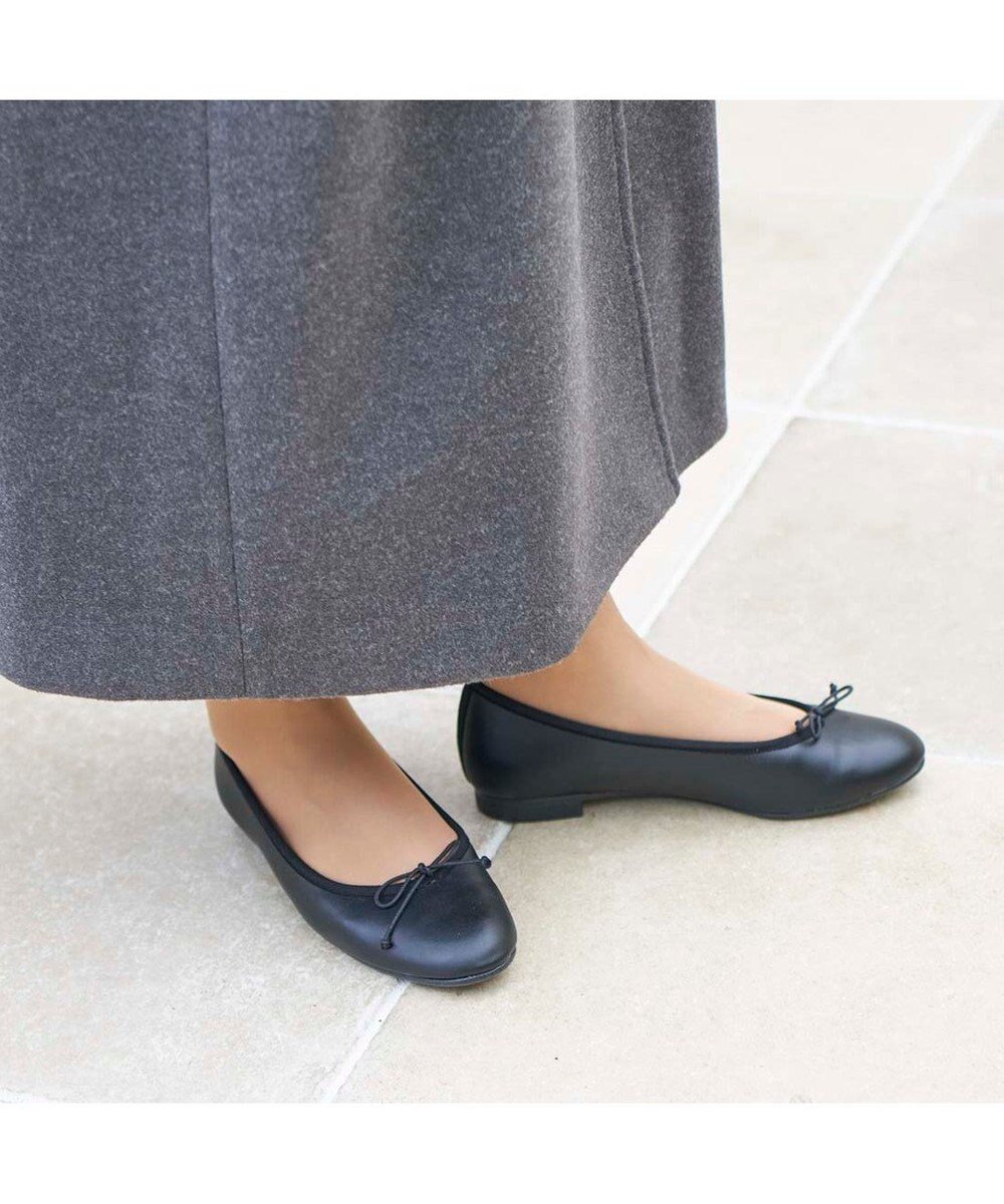 【モード エ ジャコモ/MODE ET JACOMO】のMODE ET JACOMO 【レイン対応】ラウンドトゥバレエシューズ インテリア・キッズ・メンズ・レディースファッション・服の通販 founy(ファニー) 　ファッション　Fashion　レディースファッション　Fashion for Women　クッション　Cushion, Throw Pillow　シューズ　Shoes, Footwear　バレエ　Ballet, Ballet Style　フェミニン　Feminine, Girly　リボン　Ribbon, Bow　レイン　Rain, Rainproof　日本製　Made In Japan　ブラック|ID: prp329100004716779 ipo3291000000034079896