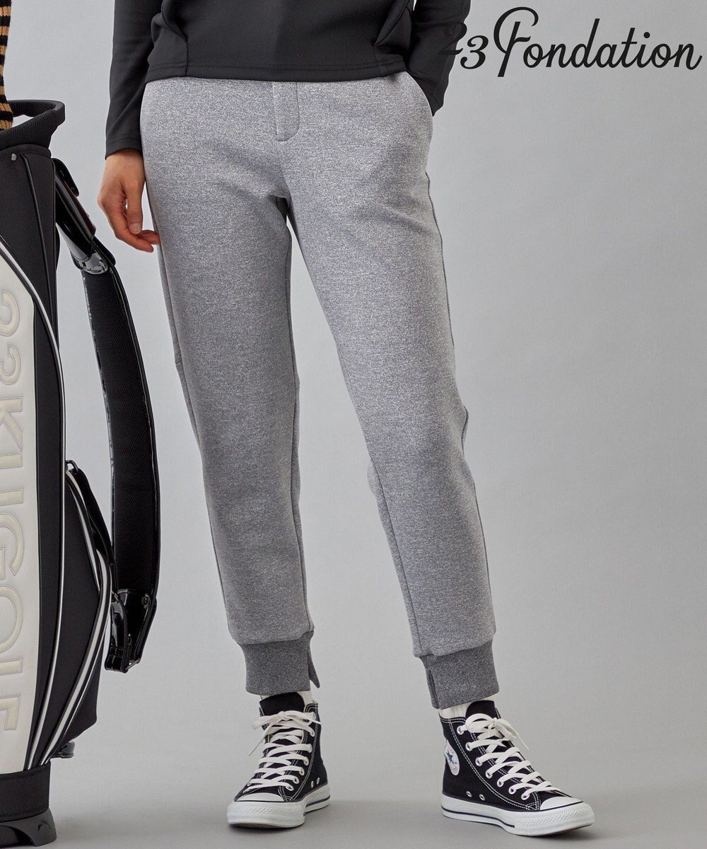 【23区 ゴルフ/NIJYUSANKU GOLF】の【23Fondation/WOMEN】ジョガーパンツ ゆったり目のフィット感だから部屋着にも インテリア・キッズ・メンズ・レディースファッション・服の通販 founy(ファニー) 　ファッション　Fashion　レディースファッション　Fashion for Women　パンツ　Pants & Trousers　おすすめ　Recommended / Our Picks　スタイリッシュ　Stylish, Fashionable　ストレッチ　Stretch, Stretchy Fabric　テーパード　Tapered, Tapered Pants　トレンド　Trend, Trending Now　フィット　Fit, Slim Fit　ボンディング　Bonding, Bonded Fabric　ポケット　Pocket, Pocket Detail　定番　Standard, Basic Item　A/W・秋冬　Autumn/Winter　ライトグレー系|ID: prp329100004716783 ipo3291000000034348104