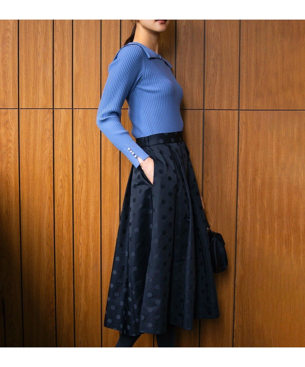 【組曲/KUMIKYOKU】のドットジャガード フレア スカート 人気、トレンドファッション・服の通販 founy(ファニー) 　ファッション　Fashion　レディースファッション　Fashion for Women　スカート　Skirts　Aライン・フレアスカート　A-Line & Flared Skirts　ドット　Polka Dot, Dot Pattern　フレア　Flare, Flared　ポケット　Pocket, Pocket Detail　ランダム　Random, Irregular　A/W・秋冬　Autumn/Winter　エレガント 上品　Elegant　 other-1|ID: prp329100004716788 ipo3291000000034191097