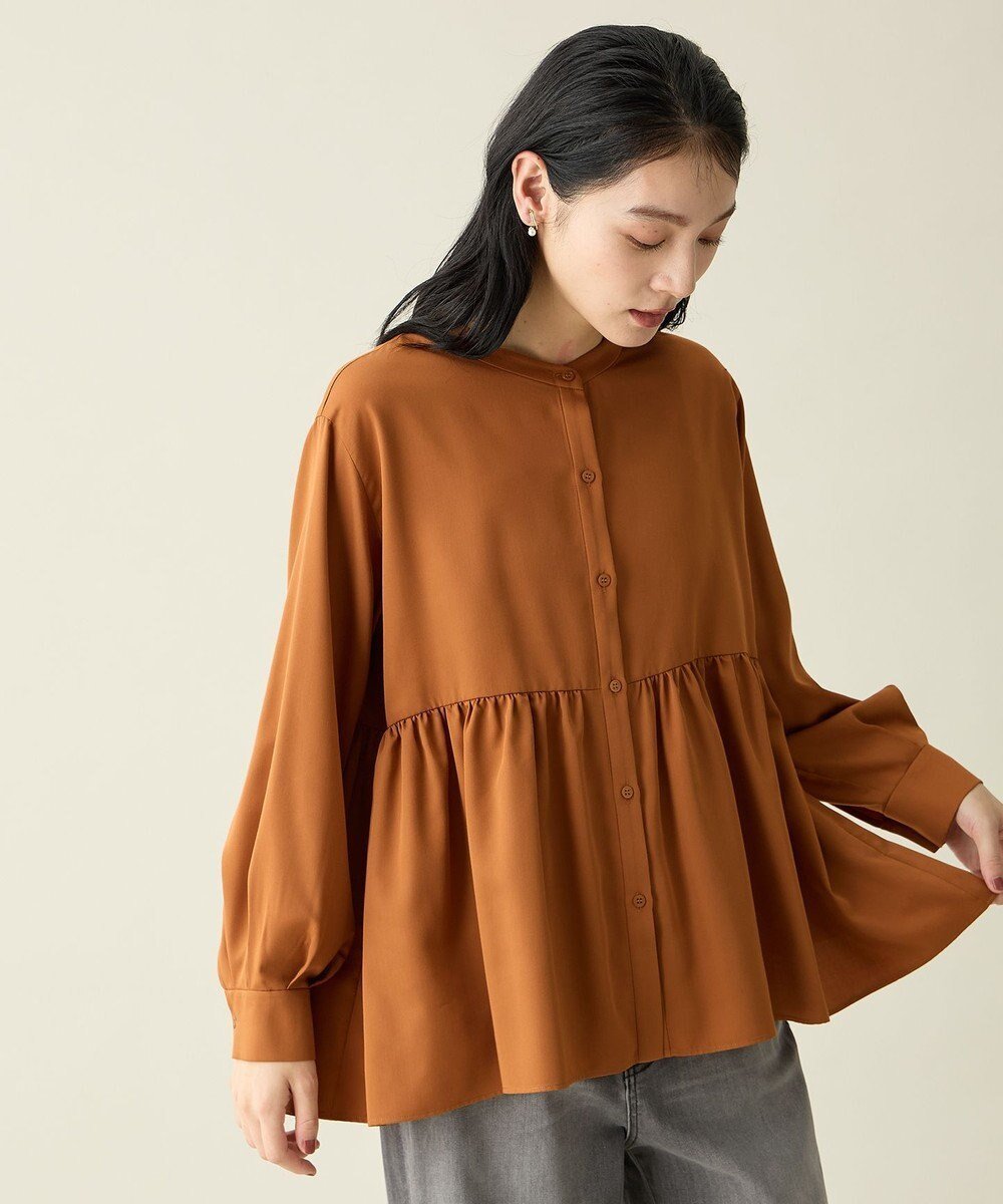 【エニー/ANY】のエニィファンクションペプラムブラウス 人気、トレンドファッション・服の通販 founy(ファニー) 　ファッション　Fashion　レディースファッション　Fashion for Women　トップス・カットソー　Cut & Sew Tops　シャツ・ブラウス・オフィスカジュアル　Elegant Blouses & Button-Ups　洗える　Machine Washable　ギャザー　Gathered, Ruffled　抗菌　Antibacterial, Bacteria-Resistant　スウェット / スエット　Sweatshirt, Sweatwear　ツイル　Twist, Twisted Detail　定番　Standard, Basic Item　ペプラム　Peplum, Flared Hem　A/W・秋冬　Autumn/Winter　おすすめ　Recommended / Our Picks　 other-1|ID: prp329100004716791 ipo3291000000034079950