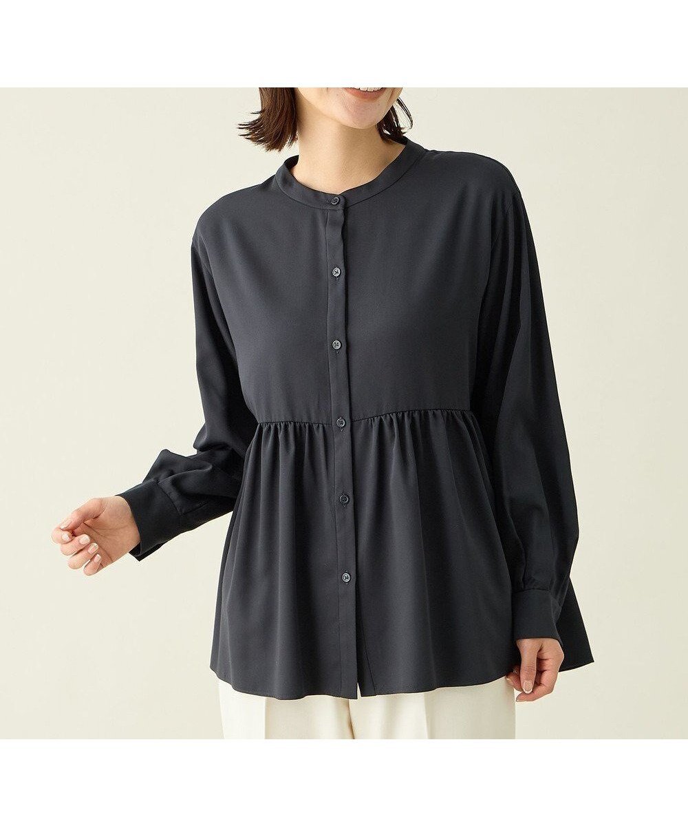 【エニー/ANY】のエニィファンクションペプラムブラウス インテリア・キッズ・メンズ・レディースファッション・服の通販 founy(ファニー) 　ファッション　Fashion　レディースファッション　Fashion for Women　トップス・カットソー　Cut & Sew Tops　シャツ・ブラウス・オフィスカジュアル　Elegant Blouses & Button-Ups　洗える　Machine Washable　ギャザー　Gathered, Ruffled　抗菌　Antibacterial, Bacteria-Resistant　スウェット / スエット　Sweatshirt, Sweatwear　ツイル　Twist, Twisted Detail　定番　Standard, Basic Item　ペプラム　Peplum, Flared Hem　A/W・秋冬　Autumn/Winter　おすすめ　Recommended / Our Picks　スレート|ID: prp329100004716791 ipo3291000000034079952