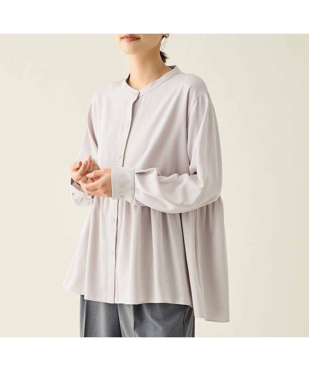 【エニー/ANY】のエニィファンクションペプラムブラウス インテリア・キッズ・メンズ・レディースファッション・服の通販 founy(ファニー) 　ファッション　Fashion　レディースファッション　Fashion for Women　トップス・カットソー　Cut & Sew Tops　シャツ・ブラウス・オフィスカジュアル　Elegant Blouses & Button-Ups　洗える　Machine Washable　ギャザー　Gathered, Ruffled　抗菌　Antibacterial, Bacteria-Resistant　スウェット / スエット　Sweatshirt, Sweatwear　ツイル　Twist, Twisted Detail　定番　Standard, Basic Item　ペプラム　Peplum, Flared Hem　A/W・秋冬　Autumn/Winter　おすすめ　Recommended / Our Picks　エクリュ|ID: prp329100004716791 ipo3291000000034079953