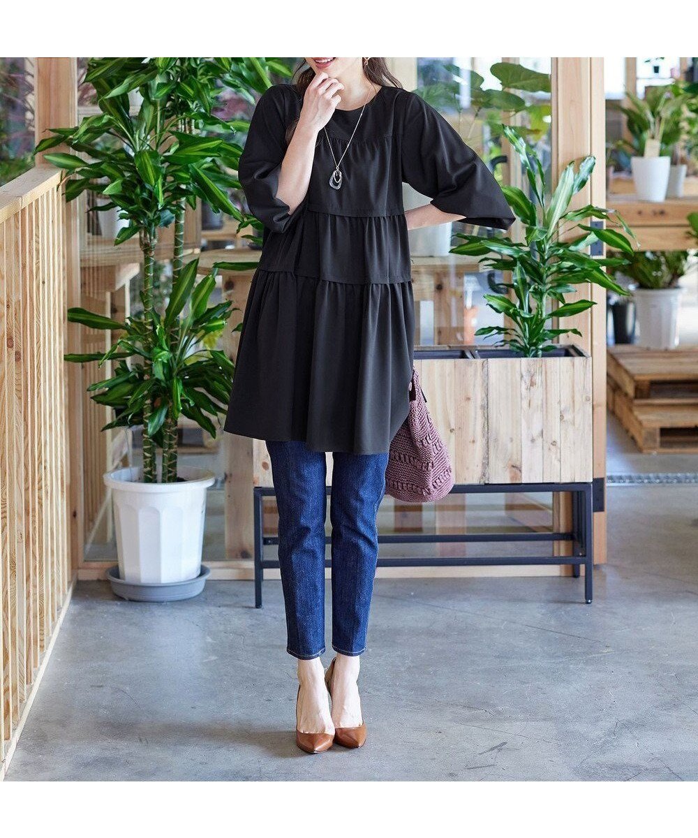 【ティアクラッセ/Tiaclasse】の【洗える】ティアードチュニックブラウス インテリア・キッズ・メンズ・レディースファッション・服の通販 founy(ファニー) ファッション Fashion レディースファッション Fashion for Women トップス・カットソー Cut & Sew Tops シャツ・ブラウス・オフィスカジュアル Elegant Blouses & Button-Ups とろみ Fluid, Flowy Fabric ウォッシャブル Machine Washable カーディガン Cardigan, Knitwear チュニック Tunic, Long Top ポケット Pocket, Pocket Detail ロング Long, Long-Length 再入荷 Restock / Back in Stock 冬 Winter / This Winter 夏 Summer 新作・新入荷 New Arrivals / New In 春 Spring S/S・春夏 SS, Spring/Summer, Warm Season 洗える Machine Washable 秋 Autumn 長袖 Long Sleeve, Full Sleeve ブラック|ID: prp329100004716796 ipo3291000000034398546