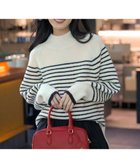 【エニィ スィス/any SiS】のハイネックAir ニット アイボリー×ネイビー|ID: prp329100004716809 ipo3291000000034271565