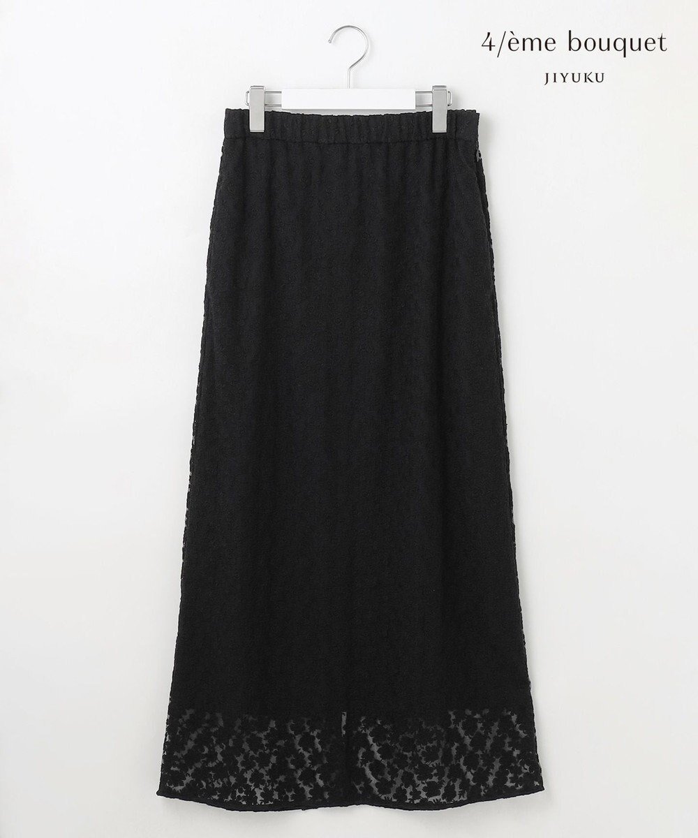 【自由区/JIYU-KU】の【カトリエムブーケ】Fleurs flottantes フラワーモチーフスカート インテリア・キッズ・メンズ・レディースファッション・服の通販 founy(ファニー) 　ファッション　Fashion　レディースファッション　Fashion for Women　スカート　Skirts　軽量　Lightweight, Ultra Light　ミックス　Mix, Mixed Style　モダン　Modern, Contemporary　A/W・秋冬　Autumn/Winter　ブラック|ID: prp329100004716813 ipo3291000000034080083