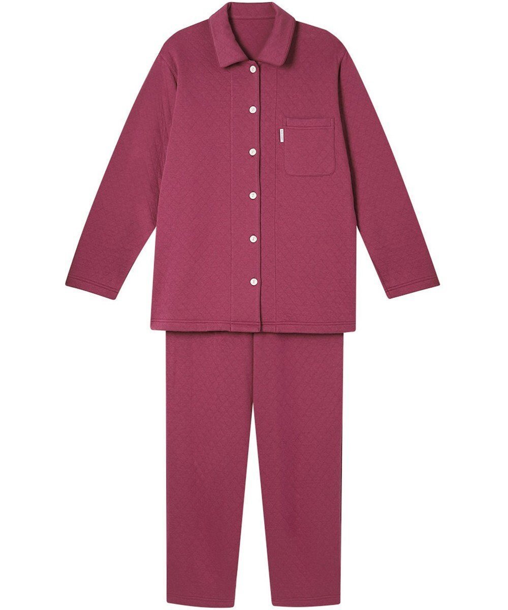 【ワコール 睡眠科学/wacoal suimin】の【ふわごころ(R)パジャマ】 長袖・長ズボン しっとりなめらか ふわふわ触感 YDW420 睡眠科学/ワコール インテリア・キッズ・メンズ・レディースファッション・服の通販 founy(ファニー) 　ファッション　Fashion　レディースファッション　Fashion for Women　トップス・カットソー　Cut & Sew Tops　なめらか　Smooth, Silky Texture　インド　Indian Textile　キルト　Quilt, Quilted Fabric　パジャマ　Pajamas, Sleepwear　ボトム　Bottoms, Lower Wear　長袖　Long Sleeve, Full Sleeve　エンジ|ID: prp329100004716820 ipo3291000000034080115