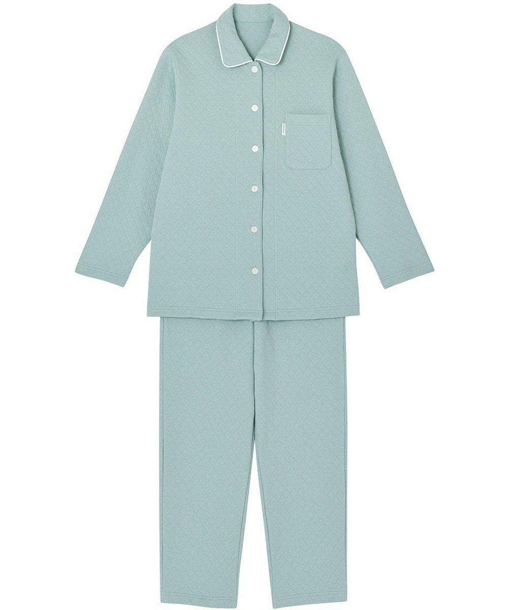 【ワコール 睡眠科学/wacoal suimin】の【ふわごころ(R)パジャマ】 長袖・長ズボン しっとりなめらか ふわふわ触感 YDW420 睡眠科学/ワコール インテリア・キッズ・メンズ・レディースファッション・服の通販 founy(ファニー) 　ファッション　Fashion　レディースファッション　Fashion for Women　トップス・カットソー　Cut & Sew Tops　なめらか　Smooth, Silky Texture　インド　Indian Textile　キルト　Quilt, Quilted Fabric　パジャマ　Pajamas, Sleepwear　ボトム　Bottoms, Lower Wear　長袖　Long Sleeve, Full Sleeve　グリーン|ID: prp329100004716820 ipo3291000000034080117