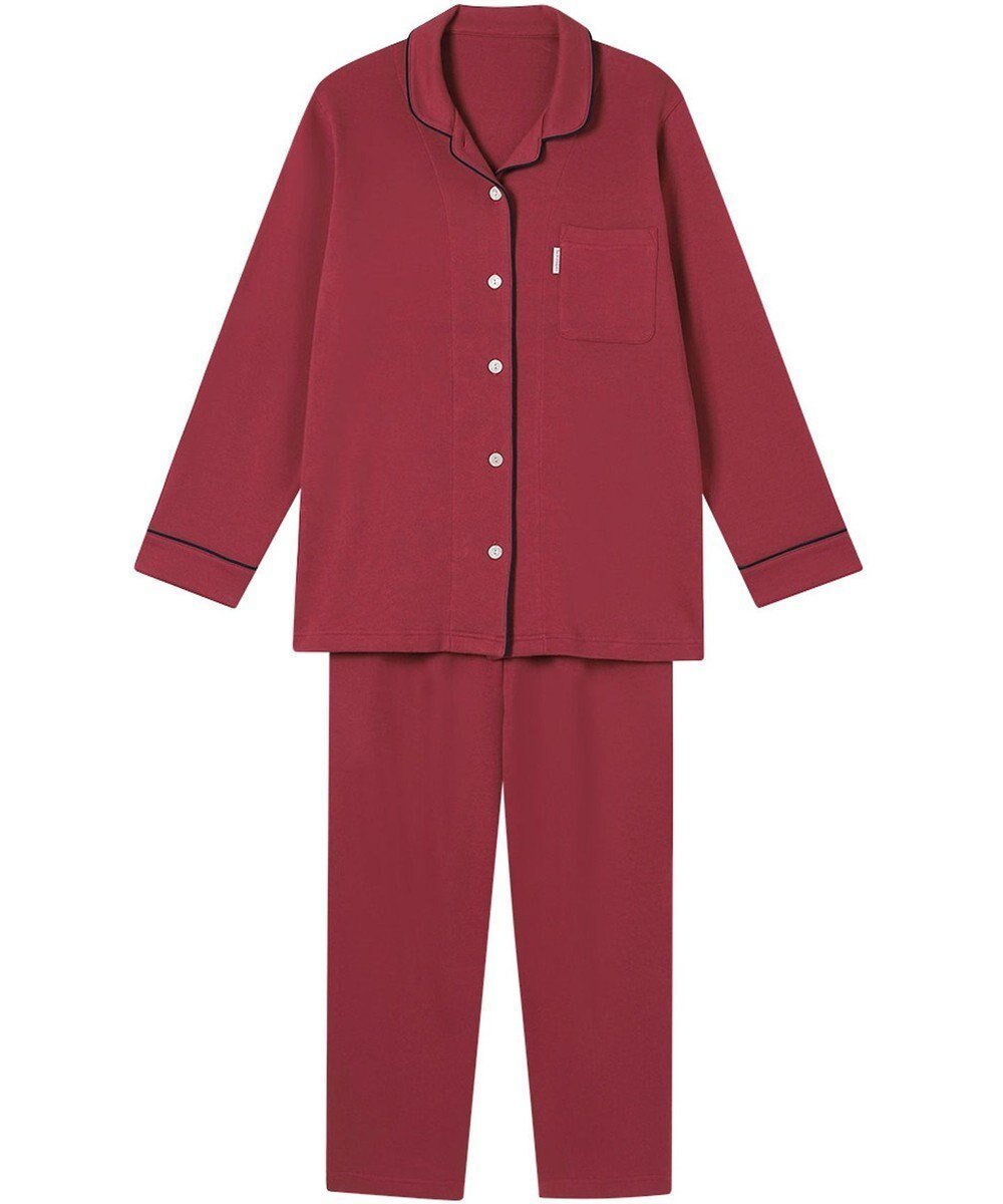 【ワコール 睡眠科学/wacoal suimin】のパジャマ 綿100%(本体) あったか 長袖 長ズボン レディース YDW450 睡眠科学/ワコール インテリア・キッズ・メンズ・レディースファッション・服の通販 founy(ファニー) 　ファッション　Fashion　レディースファッション　Fashion for Women　トップス・カットソー　Cut & Sew Tops　なめらか　Smooth, Silky Texture　パジャマ　Pajamas, Sleepwear　ボトム　Bottoms, Lower Wear　長袖　Long Sleeve, Full Sleeve　レッド|ID: prp329100004716826 ipo3291000000034080230