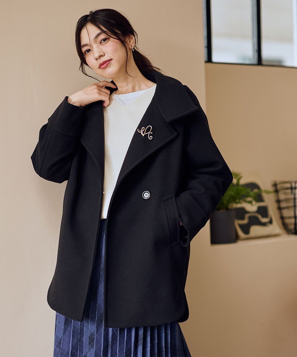 【エニー/ANY】のスタンドコクーンコート インテリア・キッズ・メンズ・レディースファッション・服の通販 founy(ファニー) 　ファッション　Fashion　レディースファッション　Fashion for Women　アウター　Coat / Outerwear Collection　コート・ロングコート・ピーコート　Long Coats, Peacoats & More　レディースジャケット・軽アウター　Jackets　ジャケット　Jacket, Outerwear　スタイリッシュ　Stylish, Fashionable　スタンド　Stand Collar, Upright Stand　デニム　Denim, Jeans Material　ミドル　Middle Length, Mid Height　メルトン　Melton, Heavy Wool　ラウンド　Round, Round Neck　ワイド　Wide, Wide Fit　A/W・秋冬　Autumn/Winter　ビジネス 仕事 通勤　Business / Work / Commuting　ブラック|ID: prp329100004716830 ipo3291000000034080272