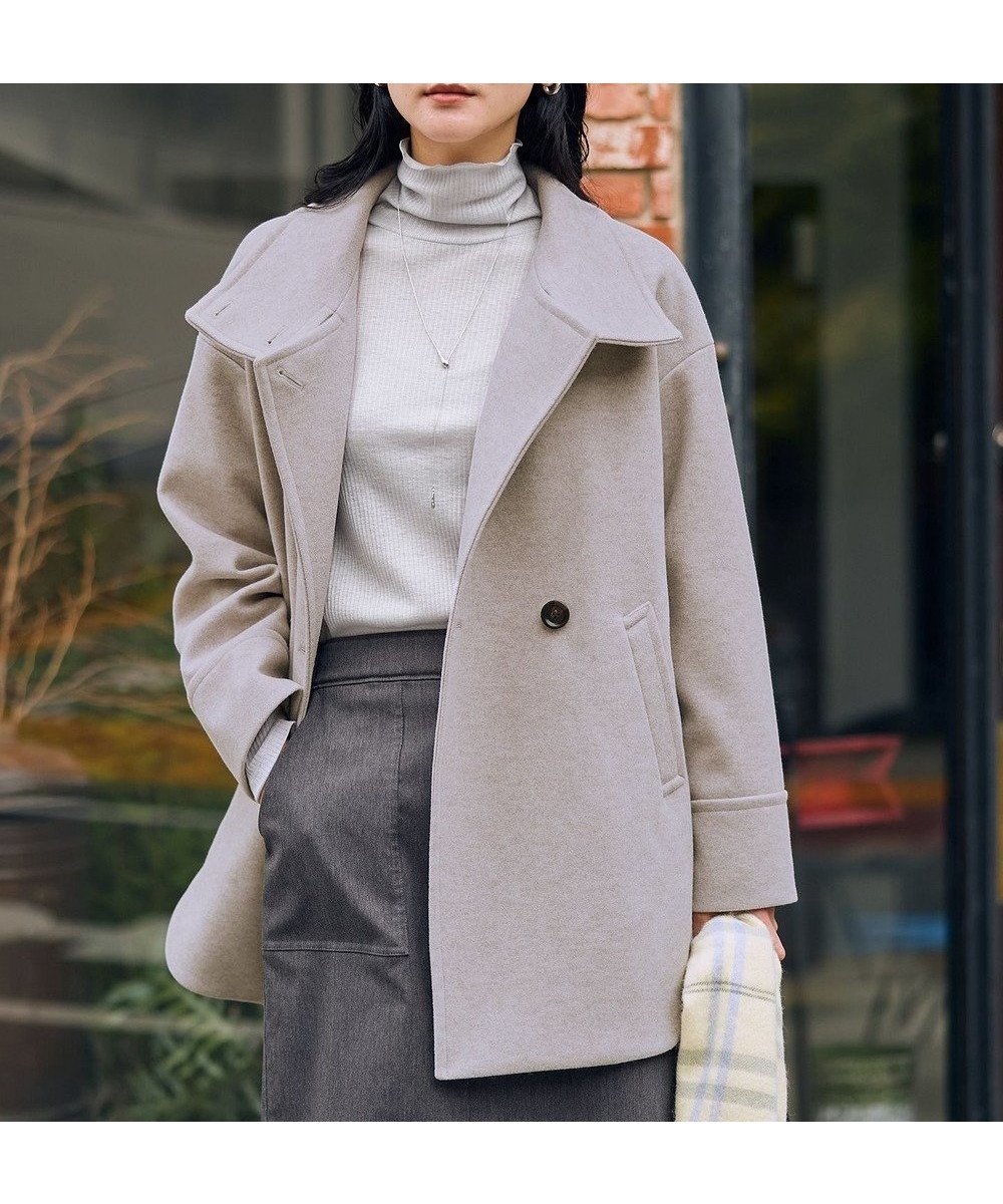 【エニー/ANY】のスタンドコクーンコート インテリア・キッズ・メンズ・レディースファッション・服の通販 founy(ファニー) 　ファッション　Fashion　レディースファッション　Fashion for Women　アウター　Coat / Outerwear Collection　コート・ロングコート・ピーコート　Long Coats, Peacoats & More　レディースジャケット・軽アウター　Jackets　ジャケット　Jacket, Outerwear　スタイリッシュ　Stylish, Fashionable　スタンド　Stand Collar, Upright Stand　デニム　Denim, Jeans Material　ミドル　Middle Length, Mid Height　メルトン　Melton, Heavy Wool　ラウンド　Round, Round Neck　ワイド　Wide, Wide Fit　A/W・秋冬　Autumn/Winter　ビジネス 仕事 通勤　Business / Work / Commuting　グレージュ|ID: prp329100004716830 ipo3291000000035588905