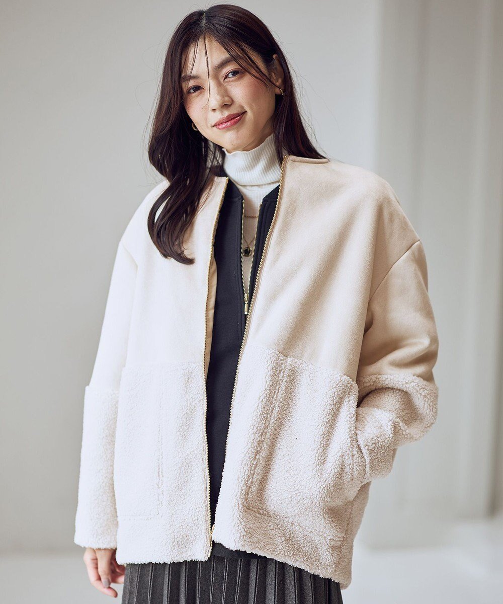 【エニー/ANY】のスエードボアコンビブルゾン インテリア・キッズ・メンズ・レディースファッション・服の通販 founy(ファニー) ファッション Fashion レディースファッション Fashion for Women アウター Coat / Outerwear Collection レディースジャケット・軽アウター Jackets ブルゾンジャケット・スポーティアウター Blouson Jackets インナー Innerwear コンパクト Compact, Small Size ジャケット Jacket, Outerwear ストール Stole, Wrap フォルム Silhouette, Form ブルゾン Blouson, Bomber Jacket ボトム Bottoms, Lower Wear ボンディング Bonding, Bonded Fabric マフラー Scarf, Muffler 冬 Winter / This Winter 楽ちん Easy Fit, Comfortable 洗える Machine Washable A/W・秋冬 Autumn/Winter エクリュ|ID: prp329100004716831 ipo3291000000034496779