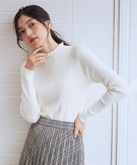 【エニー/ANY】の【洗濯機可/吸湿発熱】フリルネックニット 人気、トレンドファッション・服の通販 founy(ファニー) ファッション Fashion レディースファッション Fashion for Women トップス・カットソー Cut & Sew Tops ニット Knit Tops & Sweaters アクリル Acrylic Material インナー Innerwear シンプル Simple, Minimal セーター Sweater, Knitwear フリル Frill, Ruffle 洗える Machine Washable A/W・秋冬 Autumn/Winter |ID:prp329100004716846