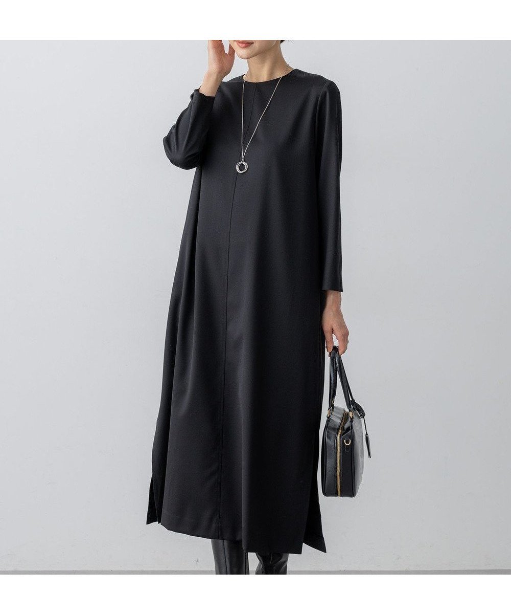【23区/NIJYUSANKU】の【洗える】メリノウールサテン ワンピース インテリア・キッズ・メンズ・レディースファッション・服の通販 founy(ファニー) ファッション Fashion レディースファッション Fashion for Women ワンピース Dresses 洗える Machine Washable シンプル Simple, Minimal ストレッチ Stretch, Stretchy Fabric なめらか Smooth, Silky Texture 長袖 Long Sleeve, Full Sleeve 別注 Limited Edition, Custom Order A/W・秋冬 Autumn/Winter 冬 Winter / This Winter エレガント 上品 Elegant 2025年 2025 2025-2026秋冬・A/W Autumn/Winter 2025–26 AW25–26 ブラック系|ID: prp329100004716849 ipo3291000000035608010