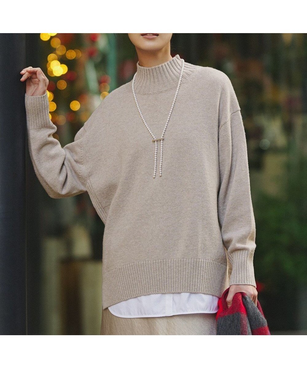 【23区/NIJYUSANKU】の【見上愛さんコラボカラー/Oggi掲載】カシミヤブレンド ハイネック ニット インテリア・キッズ・メンズ・レディースファッション・服の通販 founy(ファニー) 雑誌掲載アイテム Magazine Picks & Fashion Features ファッション雑誌 Fashion Magazines オッジ Oggi ファッション Fashion レディースファッション Fashion for Women トップス・カットソー Cut & Sew Tops ニット Knit Tops & Sweaters イタリア Italy 12月号 December Issue シンプル Simple, Minimal スリット Slit, Slit Detail セーター Sweater, Knitwear 雑誌 Magazine, Fashion Magazine ハイネック High Neck, Mock Neck パープル Purple, Violet フロント Front, Front Design ラウンド Round, Round Neck A/W・秋冬 Autumn/Winter 冬 Winter / This Winter エレガント 上品 Elegant 2025年 2025 2025-2026秋冬・A/W Autumn/Winter 2025–26 AW25–26 ベージュ系|ID: prp329100004716854 ipo3291000000034827394