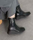 【インター ショシュール/INTER-CHAUSSURES】の【BUSSOLA】スクエアトゥウェッジヒールブーツ 人気、トレンドファッション・服の通販 founy(ファニー) ファッション Fashion レディースファッション Fashion for Women クッション Cushion, Throw Pillow 抗菌 Antibacterial, Bacteria-Resistant ショート Short, Short Length ストレッチ Stretch, Stretchy Fabric バランス Balance, Style Balance フィット Fit, Slim Fit ライニング Inner Lining, Inner Fabric, Lined ラバー Rubber, Rubber Sole A/W・秋冬 Autumn/Winter S/S・春夏 SS, Spring/Summer, Warm Season 夏 Summer エレガント 上品 Elegant thumbnail ブラック|ID: prp329100004716859 ipo3291000000034496784
