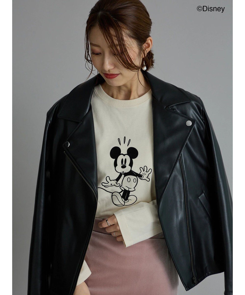 【テチチ/Te chichi】の【Disney】ミッキー/フロッキープリントロンT インテリア・キッズ・メンズ・レディースファッション・服の通販 founy(ファニー) 　ファッション　Fashion　レディースファッション　Fashion for Women　トップス・カットソー　Cut & Sew Tops　シャツ・ブラウス・オフィスカジュアル　Elegant Blouses & Button-Ups　ロングTシャツ・Tシャツ　Longline T-Shirts & Tees　カットソー・ベーシックTシャツ　Cut-and-Sewn Tops / Stretch Tees & Basics　おすすめ　Recommended / Our Picks　カットソー　Cut and Sewn Top　キャラクター　Character, Licensed Characters　ジャケット　Jacket, Outerwear　デニム　Denim, Jeans Material　夏　Summer　S/S・春夏　SS, Spring/Summer, Warm Season　A/W・秋冬　Autumn/Winter　ベージュ|ID: prp329100004716860 ipo3291000000034270165