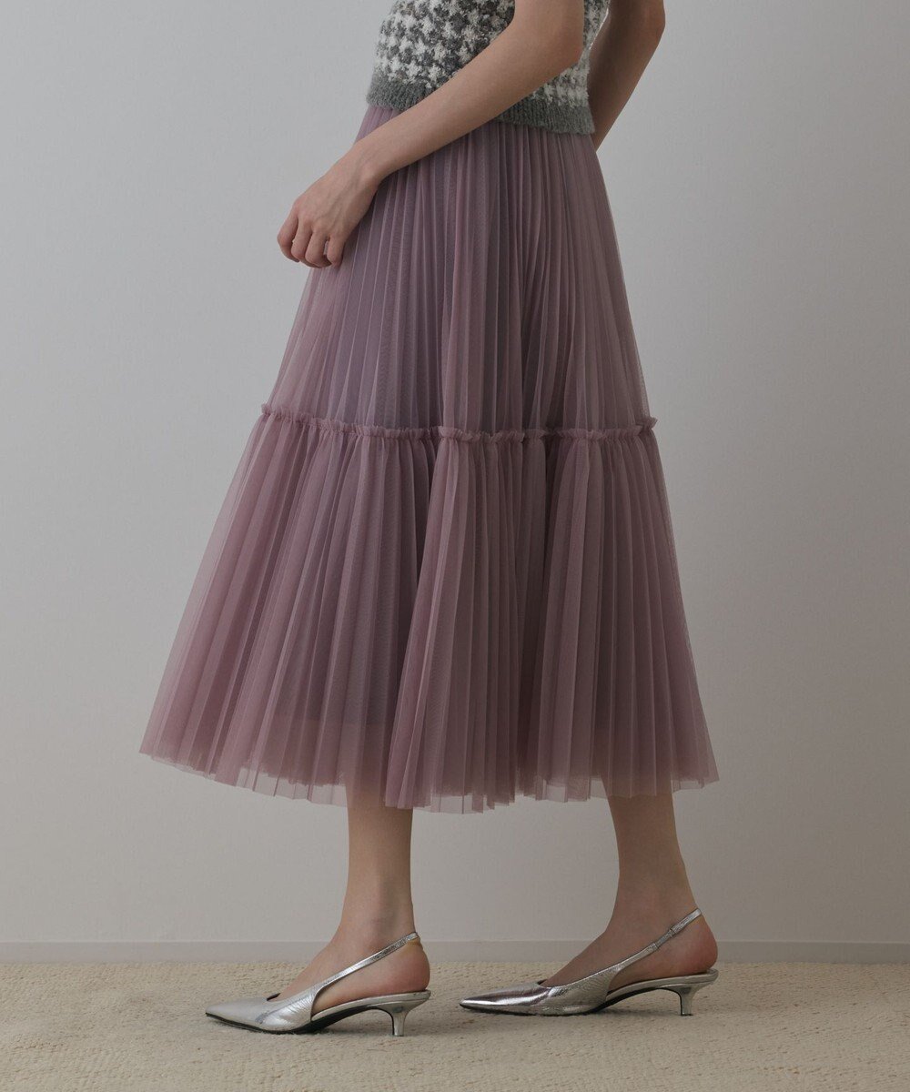 【グレース コンチネンタル/GRACE CONTINENTAL】のチュールティアードスカート インテリア・キッズ・メンズ・レディースファッション・服の通販 founy(ファニー) 　ファッション　Fashion　レディースファッション　Fashion for Women　スカート　Skirts　ティアードスカート　Tiered Skirts　チュール　Tulip, Tulip Motif　フェミニン　Feminine, Girly　プリーツ　Pleats, Pleated　リュクス　Luxury, Elegant, High-End, Chic　A/W・秋冬　Autumn/Winter　パープル|ID: prp329100004716886 ipo3291000000034080474