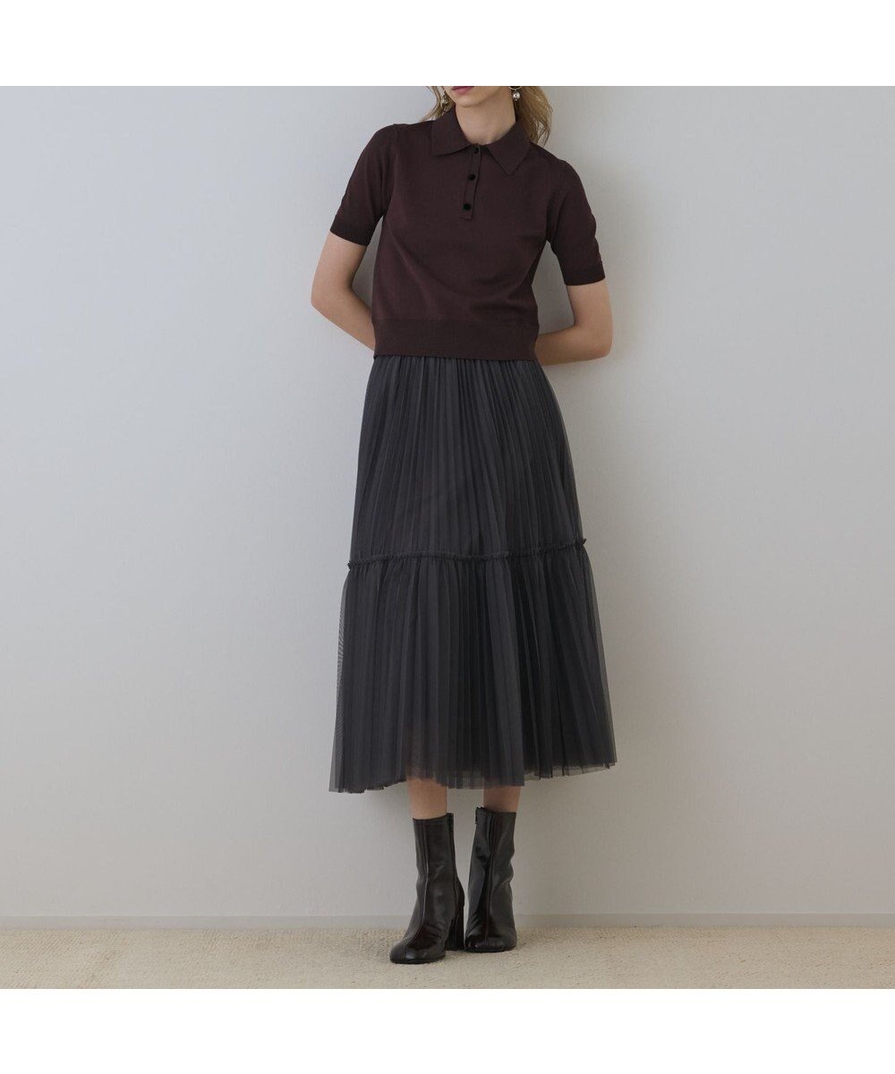 【グレース コンチネンタル/GRACE CONTINENTAL】のチュールティアードスカート インテリア・キッズ・メンズ・レディースファッション・服の通販 founy(ファニー) 　ファッション　Fashion　レディースファッション　Fashion for Women　スカート　Skirts　ティアードスカート　Tiered Skirts　チュール　Tulip, Tulip Motif　フェミニン　Feminine, Girly　プリーツ　Pleats, Pleated　リュクス　Luxury, Elegant, High-End, Chic　A/W・秋冬　Autumn/Winter　グレー|ID: prp329100004716886 ipo3291000000034080475