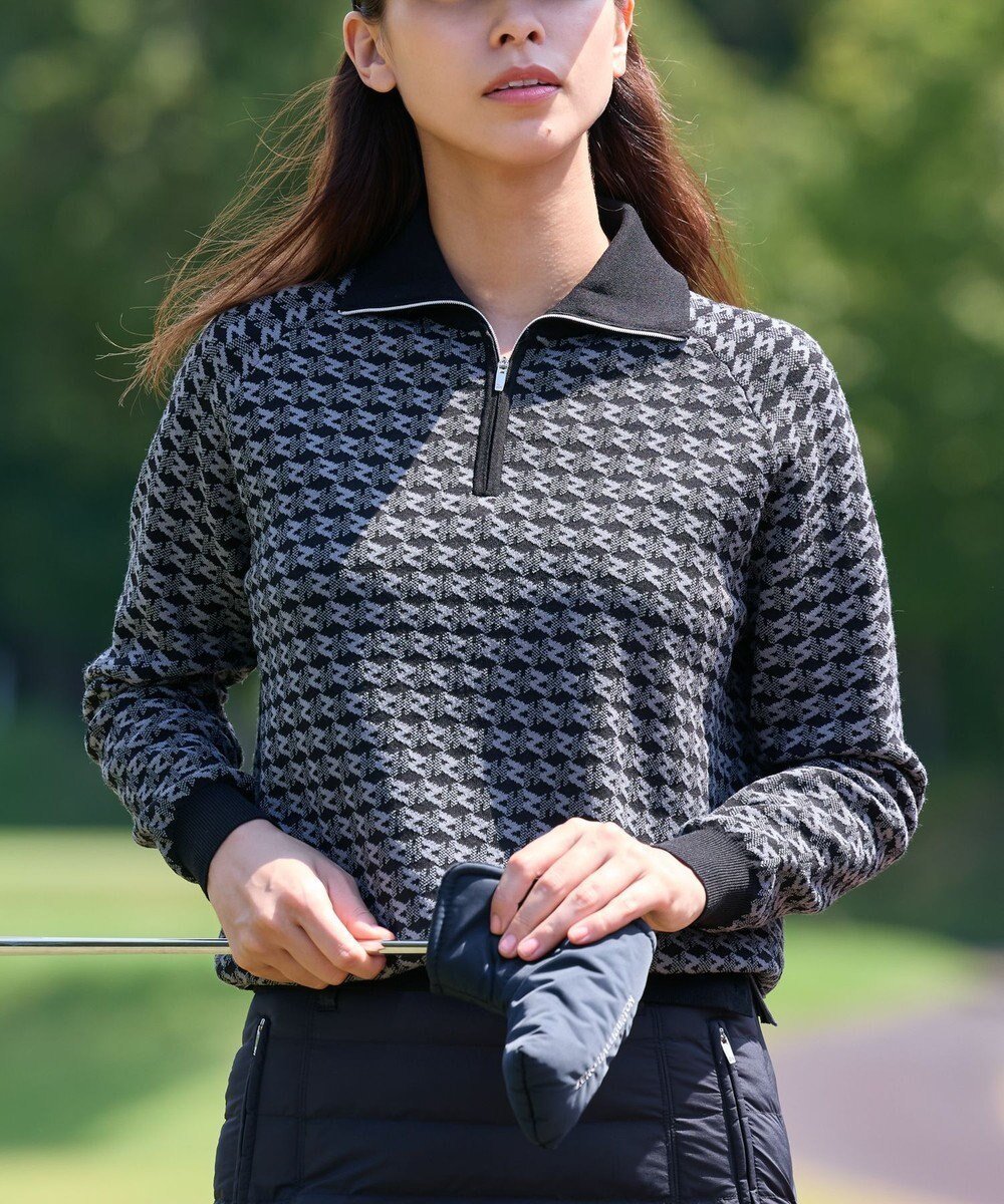 【ゼロハリバートン/ZERO HALLIBURTON】の【セットアップ可能】 モノグラム柄 ハーフジップニット ZHG-W5A4b 85137 人気、トレンドファッション・服の通販 founy(ファニー) ファッション Fashion レディースファッション Fashion for Women トップス・カットソー Cut & Sew Tops ニット Knit Tops & Sweaters セットアップ Matching Sets レディーストップス・ブラウス Tops & Blouses / Assorted Women's Tops おすすめ Recommended / Our Picks ゴルフ Golf スリット Slit, Slit Detail セットアップ Set-Up, Coordinated Outfit セーター Sweater, Knitwear 定番 Standard, Basic Item A/W・秋冬 Autumn/Winter other-1|ID: prp329100004716894 ipo3291000000035829355