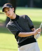 【ゼロハリバートン/ZERO HALLIBURTON】の【セットアップ可能】 モノグラム柄 ニットポロシャツ ZHG-W5A4d 85139 ブラック|ID: prp329100004716896 ipo3291000000035799797