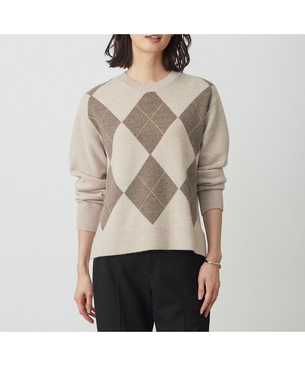 【ジェイ プレス/J.PRESS】のCASHBIT NEO アーガイル ニット インテリア・キッズ・メンズ・レディースファッション・服の通販 founy(ファニー) ファッション Fashion レディースファッション Fashion for Women トップス・カットソー Cut & Sew Tops ニット Knit Tops & Sweaters エレガント 上品 Elegant クラシカル Classical, Vintage-Inspired スリット Slit, Slit Detail セーター Sweater, Knitwear 無地 Plain, Solid Color A/W・秋冬 Autumn/Winter おすすめ Recommended / Our Picks ベージュ系|ID: prp329100004716907 ipo3291000000034080542