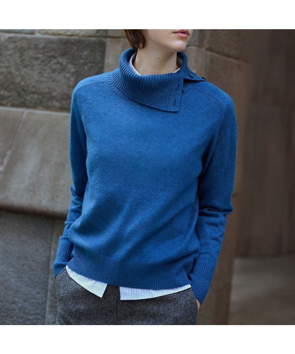 【ジェイ プレス/J.PRESS】のCASHMERE BLEND 襟付き ニット インテリア・キッズ・メンズ・レディースファッション・服の通販 founy(ファニー) ファッション Fashion レディースファッション Fashion for Women トップス・カットソー Cut & Sew Tops ニット Knit Tops & Sweaters セーター Sweater, Knitwear タートル Turtleneck, Turtle Collar タートルネック Turtleneck, High Neck バランス Balance, Style Balance リラックス Relax, Relaxed Fit A/W・秋冬 Autumn/Winter ブルー系|ID: prp329100004716909 ipo3291000000034475029
