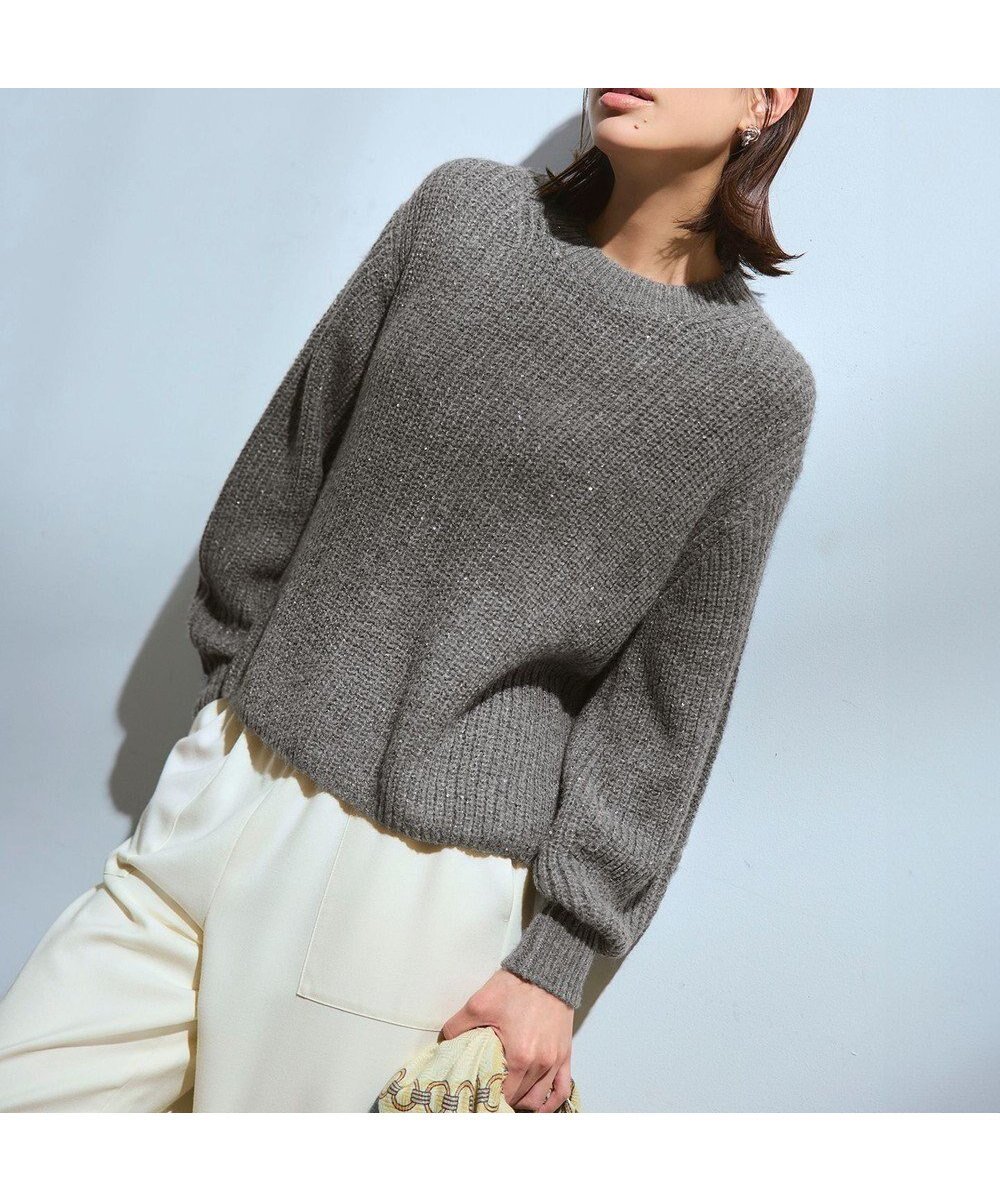 【23区/NIJYUSANKU】の【洗える】スパンコールバルキー クロップド ニット 人気、トレンドファッション・服の通販 founy(ファニー) 　ファッション　Fashion　レディースファッション　Fashion for Women　トップス・カットソー　Cut & Sew Tops　ニット　Knit Tops & Sweaters　イタリア　Italy　インナー　Innerwear　洗える　Machine Washable　畦　Ribbed Knit　クロップド　Cropped, Short Length　スパンコール　Sequins, Sequin Embellishment　スラックス　Slacks, Dress Pants　スリーブ　Sleeve, Long Sleeve / Short Sleeve　セーター　Sweater, Knitwear　デニム　Denim, Jeans Material　なめらか　Smooth, Silky Texture　バランス　Balance, Style Balance　冬　Winter / This Winter　A/W・秋冬　Autumn/Winter　おすすめ　Recommended / Our Picks　エレガント 上品　Elegant　2025年　2025　2025-2026秋冬・A/W　Autumn/Winter 2025–26 AW25–26　 other-1|ID: prp329100004716914 ipo3291000000034326322