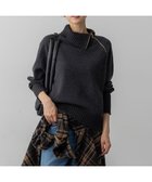 【23区/NIJYUSANKU】のボイルドウールコンビ ジップ タートルニット グレー系|ID:prp329100004716916