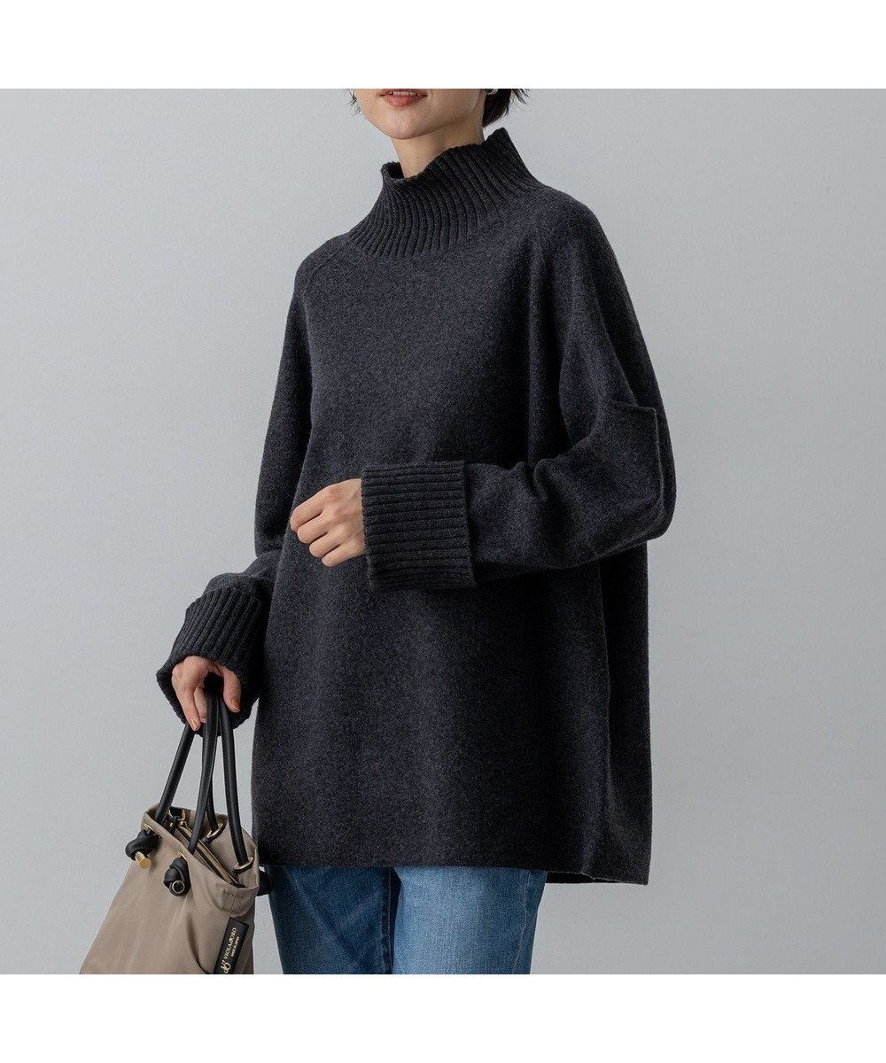 【23区/NIJYUSANKU】の【先行予約】ボイルドウールコンビニット チュニック 人気、トレンドファッション・服の通販 founy(ファニー) 　ファッション　Fashion　レディースファッション　Fashion for Women　トップス・カットソー　Cut & Sew Tops　ニット　Knit Tops & Sweaters　ジップ　Zip, Zipper　セーター　Sweater, Knitwear　タートル　Turtleneck, Turtle Collar　チュニック　Tunic, Long Top　ドレープ　Drape, Draping Fabric　定番　Standard, Basic Item　なめらか　Smooth, Silky Texture　フェルト　Felt, Felt Fabric　ポケット　Pocket, Pocket Detail　リラックス　Relax, Relaxed Fit　レギンス　Leggings, Stretch Pants　ロング　Long, Long-Length　A/W・秋冬　Autumn/Winter　冬　Winter / This Winter　新作・新入荷　New Arrivals / New In　おすすめ　Recommended / Our Picks　エレガント 上品　Elegant　2025年　2025　2025-2026秋冬・A/W　Autumn/Winter 2025–26 AW25–26　 other-1|ID: prp329100004716917 ipo3291000000034080580