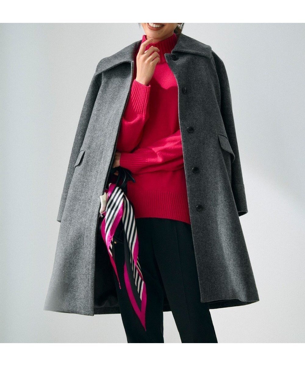 【組曲/KUMIKYOKU】のウールモッサステンカラー コート インテリア・キッズ・メンズ・レディースファッション・服の通販 founy(ファニー) ファッション Fashion レディースファッション Fashion for Women アウター Coat / Outerwear Collection コート・ロングコート・ピーコート Long Coats, Peacoats & More レディースジャケット・軽アウター Jackets ジャケット Jacket, Outerwear A/W・秋冬 Autumn/Winter エレガント 上品 Elegant モノトーン系8|ID: prp329100004716921 ipo3291000000034620096