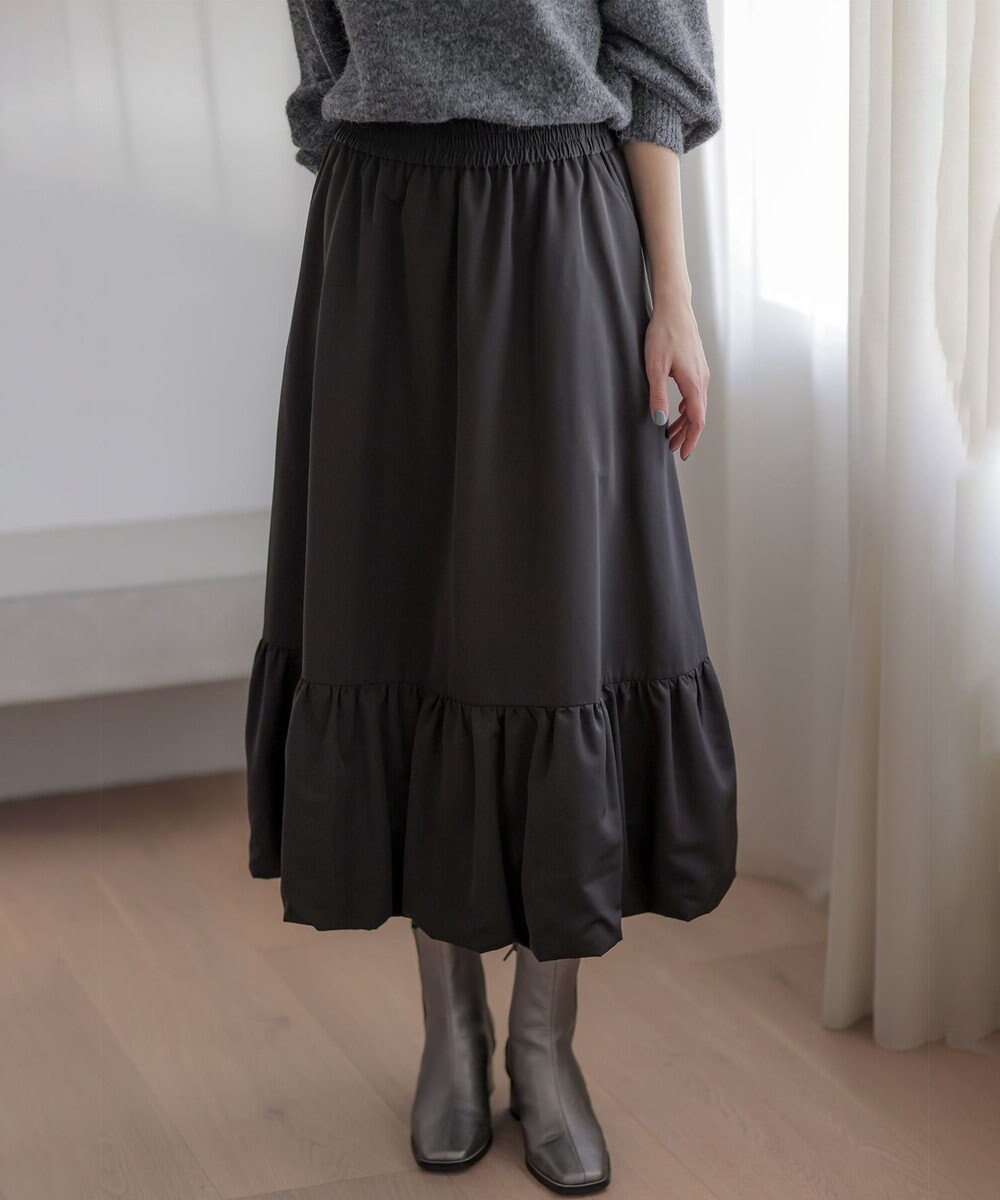 【組曲/KUMIKYOKU】のバルーンタフタ スカート インテリア・キッズ・メンズ・レディースファッション・服の通販 founy(ファニー) 　ファッション　Fashion　レディースファッション　Fashion for Women　スカート　Skirts　コンパクト　Compact, Small Size　タフタ　Taffeta, Structured Fabric　トレンド　Trend, Trending Now　バランス　Balance, Style Balance　バルーン　Balloon, Balloon Silhouette　フィット　Fit, Slim Fit　冬　Winter / This Winter　A/W・秋冬　Autumn/Winter　エレガント 上品　Elegant　ブラック系|ID: prp329100004716933 ipo3291000000034399082