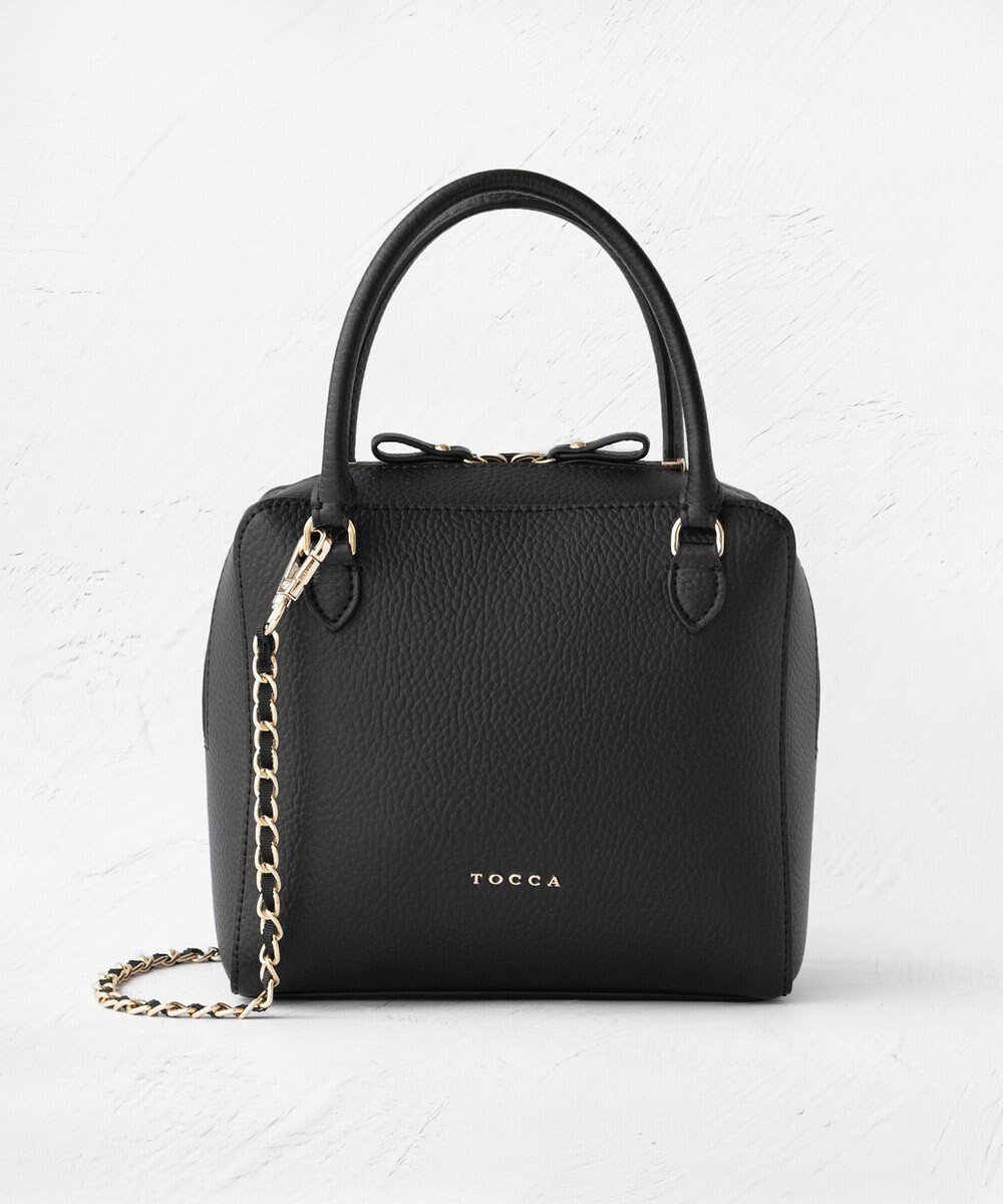 【トッカ/TOCCA】のECLAT CARRE LEATHERBAG レザーバッグ インテリア・キッズ・メンズ・レディースファッション・服の通販 founy(ファニー) 　ファッション　Fashion　レディースファッション　Fashion for Women　バッグ　Bags　コンパクト　Compact, Small Size　ショルダー　Shoulder, Shoulder Strap　シンプル　Simple, Minimal　財布　Wallet, Purse　チェーン　Chain, Chain Strap　フェミニン　Feminine, Girly　フォルム　Silhouette, Form　ボストンバッグ　Boston Bag, Retro Bag　モダン　Modern, Contemporary　新作・新入荷　New Arrivals / New In　ブラック系|ID: prp329100004716946 ipo3291000000034080689