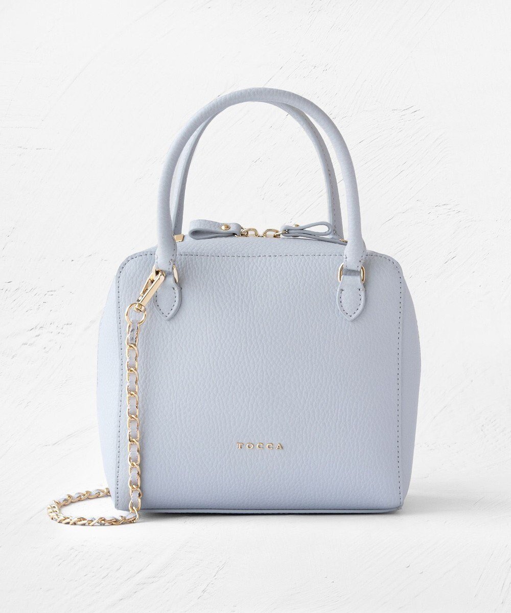 【トッカ/TOCCA】のECLAT CARRE LEATHERBAG レザーバッグ インテリア・キッズ・メンズ・レディースファッション・服の通販 founy(ファニー) 　ファッション　Fashion　レディースファッション　Fashion for Women　バッグ　Bags　コンパクト　Compact, Small Size　ショルダー　Shoulder, Shoulder Strap　シンプル　Simple, Minimal　財布　Wallet, Purse　チェーン　Chain, Chain Strap　フェミニン　Feminine, Girly　フォルム　Silhouette, Form　ボストンバッグ　Boston Bag, Retro Bag　モダン　Modern, Contemporary　新作・新入荷　New Arrivals / New In　ブルー系|ID: prp329100004716946 ipo3291000000034080691