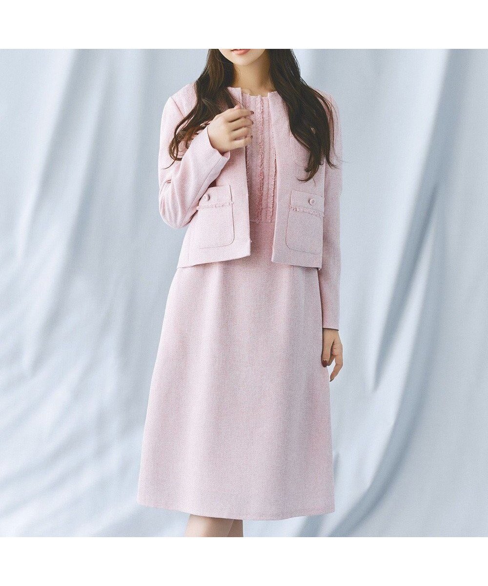 【トッカ/TOCCA】の【洗える・消臭】MIST TWEED ドレス インテリア・キッズ・メンズ・レディースファッション・服の通販 founy(ファニー) 　ファッション　Fashion　レディースファッション　Fashion for Women　ワンピース　Dresses　フォーマル・パーティードレス・結婚式用ドレス　Elegant & Casual Dresses　2025年　2025　2025-2026秋冬・A/W　Autumn/Winter 2025–26 AW25–26　冬　Winter / This Winter　オケージョン　Occasion Wear　ジャケット　Jacket, Outerwear　セットアップ　Set-Up, Coordinated Outfit　セレモニー　Ceremony　ツイード　Twill, Twill Weave　ドレス　Dress, One-Piece　フォーマル　Formal, Dressy　フリンジ　Fringe, Tassel　夏　Summer　S/S・春夏　SS, Spring/Summer, Warm Season　洗える　Machine Washable　A/W・秋冬　Autumn/Winter　ビジネス 仕事 通勤　Business / Work / Commuting　ピンク系5|ID: prp329100004716951 ipo3291000000034474721