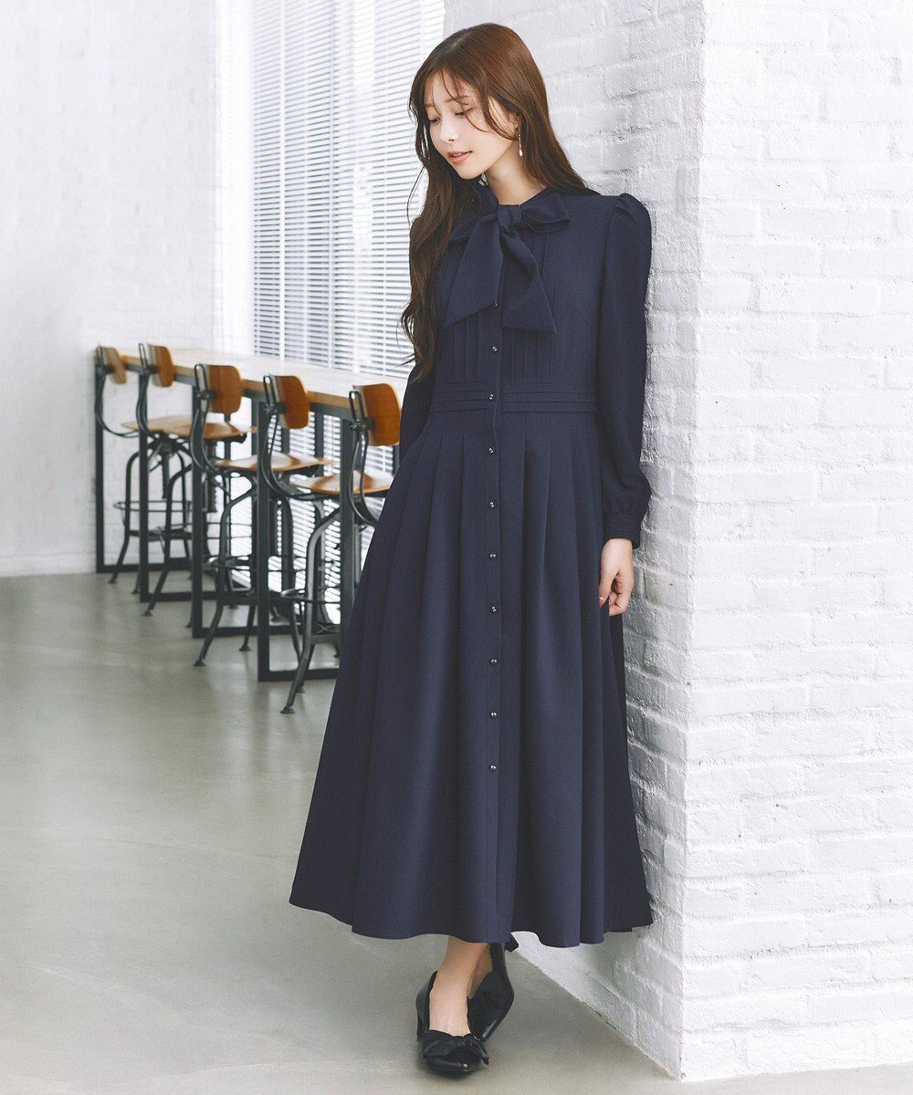 【トッカ/TOCCA】の【洗える・消臭】SWEET CARAMEL BOX ドレス インテリア・キッズ・メンズ・レディースファッション・服の通販 founy(ファニー) 　ファッション　Fashion　レディースファッション　Fashion for Women　ワンピース　Dresses　フォーマル・パーティードレス・結婚式用ドレス　Elegant & Casual Dresses　エレガント 上品　Elegant　洗える　Machine Washable　クラシカル　Classical, Vintage-Inspired　ドレス　Dress, One-Piece　フォーマル　Formal, Dressy　ボックス　Boxy, Box Shape　A/W・秋冬　Autumn/Winter　冬　Winter / This Winter　S/S・春夏　SS, Spring/Summer, Warm Season　新作・新入荷　New Arrivals / New In　夏　Summer　ビジネス 仕事 通勤　Business / Work / Commuting　2025年　2025　2025-2026秋冬・A/W　Autumn/Winter 2025–26 AW25–26　ネイビー系|ID: prp329100004716953 ipo3291000000034080711