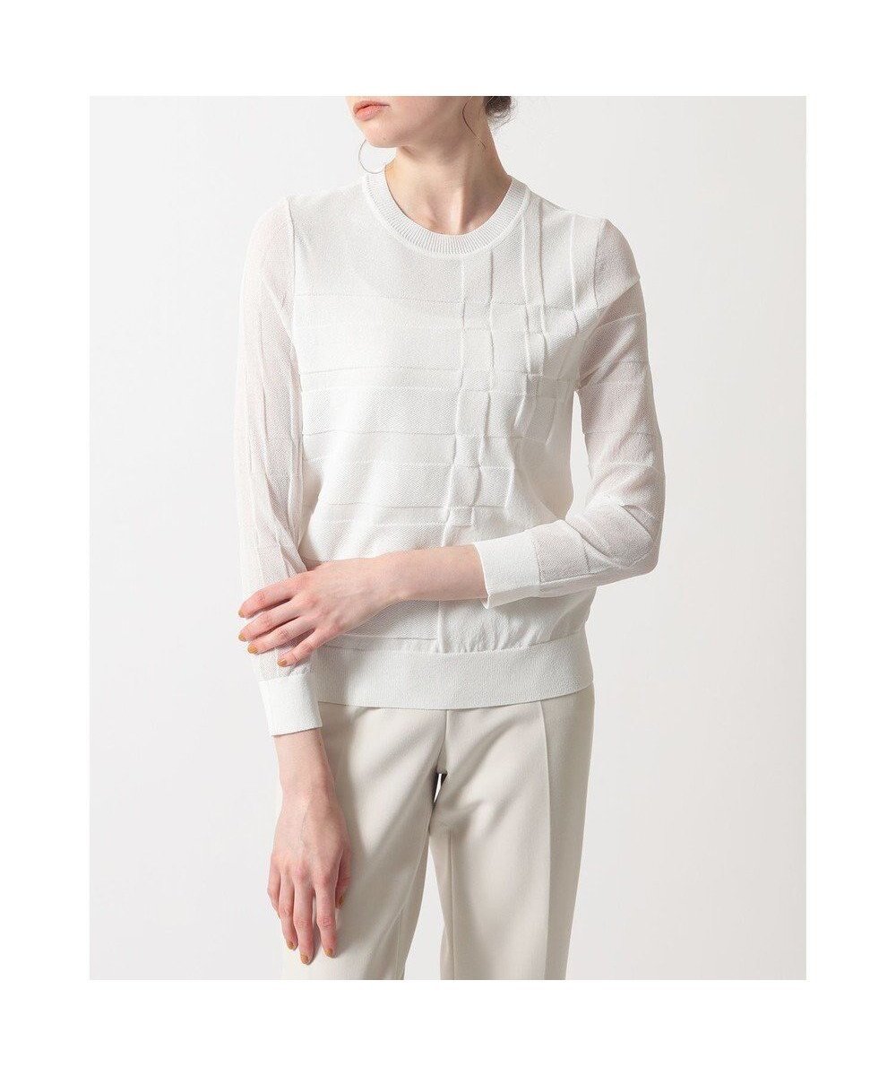 【ダックス/DAKS】のリンクス柄チェック クルーネックプルオーバー 人気、トレンドファッション・服の通販 founy(ファニー) ファッション Fashion レディースファッション Fashion for Women トップス・カットソー Cut & Sew Tops ニット Knit Tops & Sweaters カジュアルプルオーバー・ニットトップス Pullovers & Knit Tops / Casual Pullovers セーター Sweater, Knitwear チェック Check, Plaid, Tartan 夏 Summer S/S・春夏 SS, Spring/Summer, Warm Season A/W・秋冬 Autumn/Winter 透かし Cut-Out, Lacework other-1|ID: prp329100004716980 ipo3291000000034080773