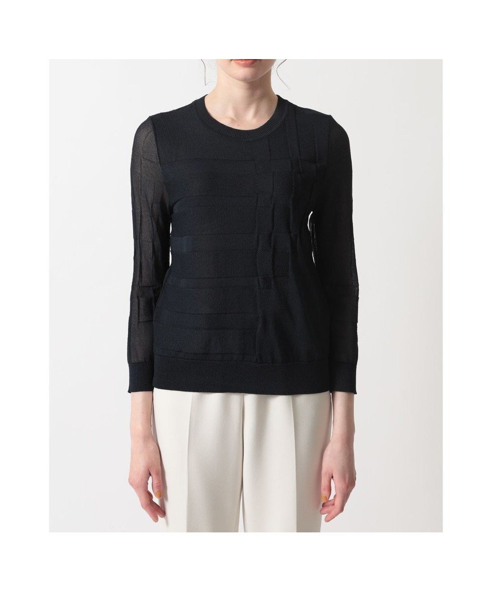 【ダックス/DAKS】のリンクス柄チェック クルーネックプルオーバー インテリア・キッズ・メンズ・レディースファッション・服の通販 founy(ファニー) ファッション Fashion レディースファッション Fashion for Women トップス・カットソー Cut & Sew Tops ニット Knit Tops & Sweaters カジュアルプルオーバー・ニットトップス Pullovers & Knit Tops / Casual Pullovers セーター Sweater, Knitwear チェック Check, Plaid, Tartan 夏 Summer S/S・春夏 SS, Spring/Summer, Warm Season A/W・秋冬 Autumn/Winter 透かし Cut-Out, Lacework ネイビー|ID: prp329100004716980 ipo3291000000034080776