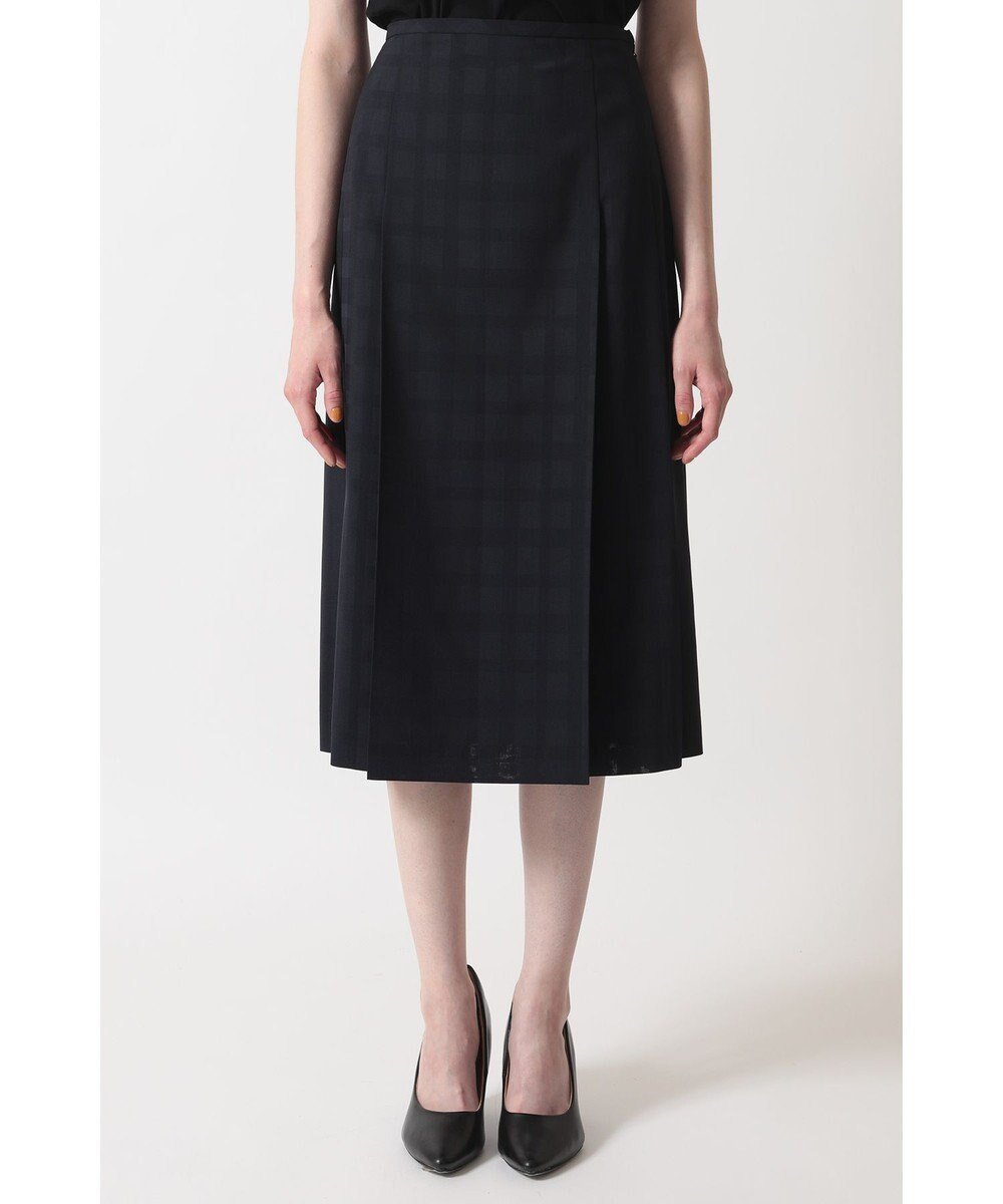 【ダックス/DAKS】のビッグシャドーチェック セミフレアプリーツスカート インテリア・キッズ・メンズ・レディースファッション・服の通販 founy(ファニー) 　ファッション　Fashion　レディースファッション　Fashion for Women　スカート　Skirts　プリーツスカート / 上品フェミニンスタイル　Pleated Skirts　シャドー　Shadow, Subtle Pattern　チェック　Check, Plaid, Tartan　バランス　Balance, Style Balance　プリーツ　Pleats, Pleated　エレガント 上品　Elegant　夏　Summer　S/S・春夏　SS, Spring/Summer, Warm Season　A/W・秋冬　Autumn/Winter　ネイビー|ID: prp329100004716983 ipo3291000000034080786