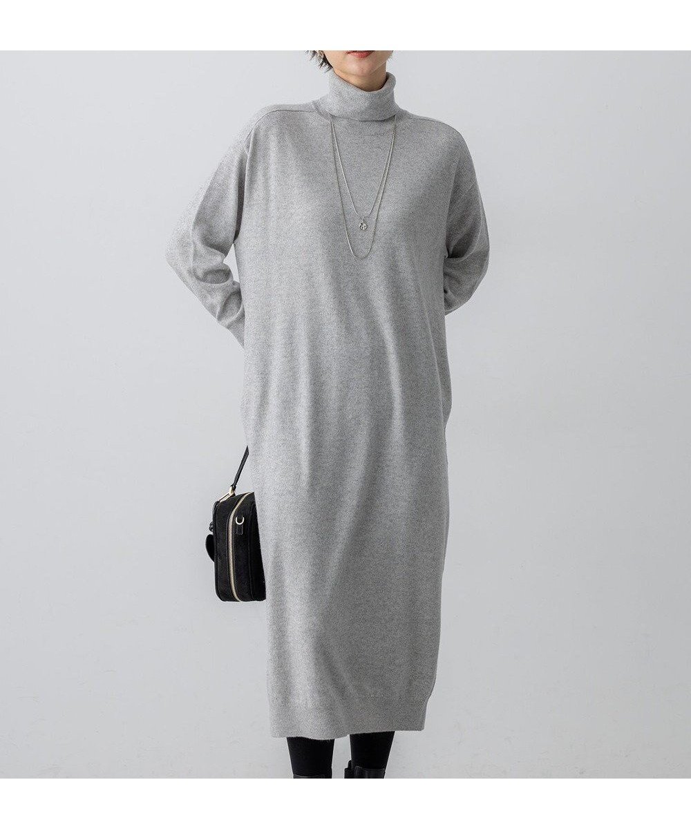 【23区/NIJYUSANKU】の【洗える】カシミヤブレンド タートルネック ニットワンピース インテリア・キッズ・メンズ・レディースファッション・服の通販 founy(ファニー) 　ファッション　Fashion　レディースファッション　Fashion for Women　ワンピース　Dresses　ニットワンピース　Knit Dresses　新作・新入荷　New Arrivals / New In　2025年　2025　2025-2026秋冬・A/W　Autumn/Winter 2025–26 AW25–26　冬　Winter / This Winter　イタリア　Italy　シンプル　Simple, Minimal　ストレート　Straight, Straight Cut　タートルネック　Turtleneck, High Neck　エレガント 上品　Elegant　洗える　Machine Washable　A/W・秋冬　Autumn/Winter　ライトグレー系|ID: prp329100004718013 ipo3291000000034091691