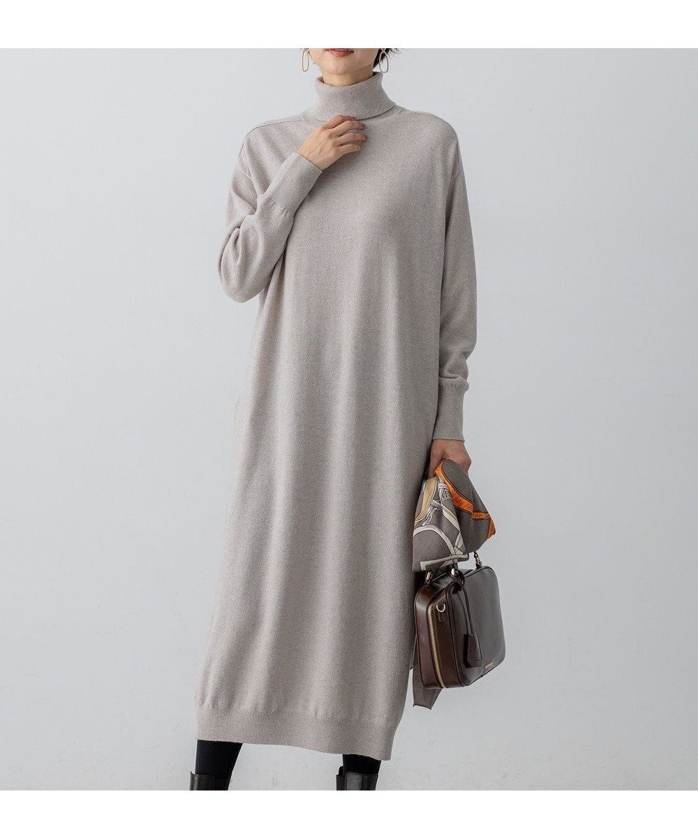 【23区/NIJYUSANKU】の【洗える】カシミヤブレンド タートルネック ニットワンピース インテリア・キッズ・メンズ・レディースファッション・服の通販 founy(ファニー) 　ファッション　Fashion　レディースファッション　Fashion for Women　ワンピース　Dresses　ニットワンピース　Knit Dresses　新作・新入荷　New Arrivals / New In　2025年　2025　2025-2026秋冬・A/W　Autumn/Winter 2025–26 AW25–26　冬　Winter / This Winter　イタリア　Italy　シンプル　Simple, Minimal　ストレート　Straight, Straight Cut　タートルネック　Turtleneck, High Neck　エレガント 上品　Elegant　洗える　Machine Washable　A/W・秋冬　Autumn/Winter　ベージュ系|ID: prp329100004718013 ipo3291000000034091692