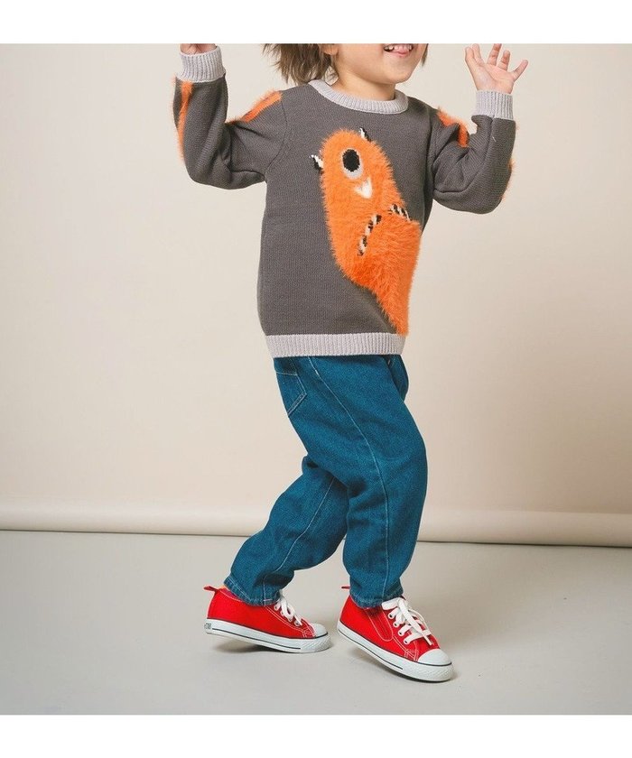 【アミアミ/AmiAmi / KIDS】の【洗濯機可/UNISEX】ひとつ目モンスタープルオーバー85cm～130cm インテリア・キッズ・メンズ・レディースファッション・服の通販 founy(ファニー) https://founy.com/ ファッション Fashion キッズファッション Fashion for Kids トップス・カットソー Cut & Sew Tops 洗える Machine Washable カラフル Colorful Design セーター Sweater, Knitwear デニム Denim, Jeans Material ユニセックス Unisex, Genderless 楽ちん Easy Fit, Comfortable A/W・秋冬 Autumn/Winter S/S・春夏 SS, Spring/Summer, Warm Season 新作・新入荷 New Arrivals / New In 夏 Summer ギフト プレゼント Gift / Present |ID: prp329100004718061 ipo3291000000034091809