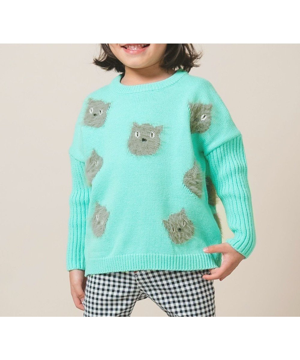 【アミアミ/AmiAmi / KIDS】の【洗濯機可/UNISEX】ネコプルオーバー85cm～130cm 人気、トレンドファッション・服の通販 founy(ファニー) 　ファッション　Fashion　キッズファッション　Fashion for Kids　トップス・カットソー　Cut & Sew Tops　ショルダー　Shoulder, Shoulder Strap　セーター　Sweater, Knitwear　ドロップ　Drop Shoulder, Dropped Style　ネコ　Cat, Feline Motif　フェイス　Face, Facial Design　フロント　Front, Front Design　ユニセックス　Unisex, Genderless　リラックス　Relax, Relaxed Fit　A/W・秋冬　Autumn/Winter　S/S・春夏　SS, Spring/Summer, Warm Season　新作・新入荷　New Arrivals / New In　夏　Summer　ギフト プレゼント　Gift / Present　 other-1|ID: prp329100004718063 ipo3291000000034091815