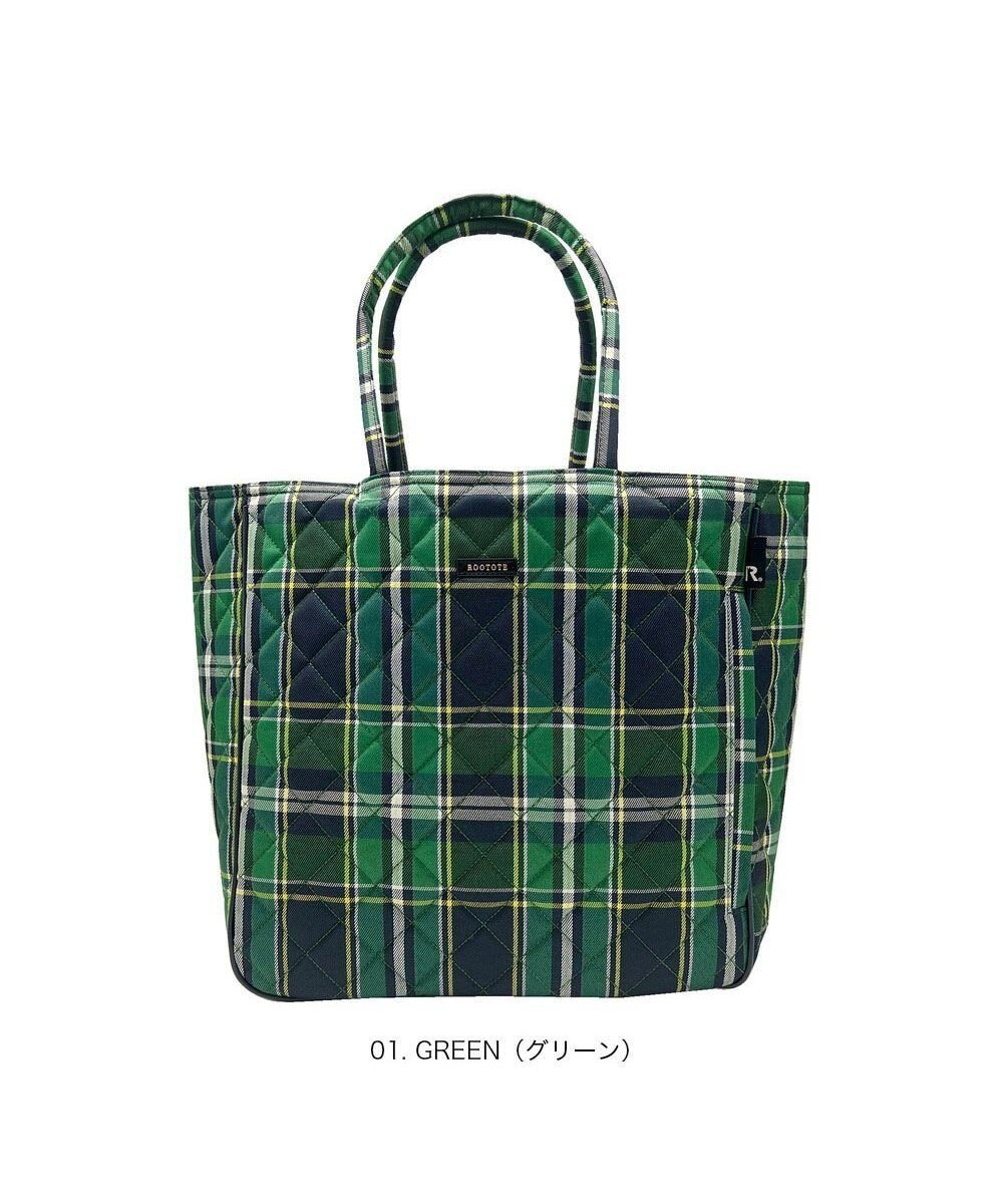 【ルートート/ROOTOTE】の3619【自立・A4収納】EU.ミディアム.チェックキルト-C インテリア・キッズ・メンズ・レディースファッション・服の通販 founy(ファニー) 　ファッション　Fashion　レディースファッション　Fashion for Women　バッグ　Bags　カメラ　Camera Accessories　キルティング　Quilted, Quilting　キルト　Quilt, Quilted Fabric　財布　Wallet, Purse　チェック　Check, Plaid, Tartan　デニム　Denim, Jeans Material　ドット　Polka Dot, Dot Pattern　パイピング　Piping, Trim Design　プリント　Print, Printed Pattern　ポケット　Pocket, Pocket Detail　ランダム　Random, Irregular　旅行　Travel　新作・新入荷　New Arrivals / New In　ビジネス 仕事 通勤　Business / Work / Commuting　01:グリーン|ID: prp329100004718111 ipo3291000000034091926