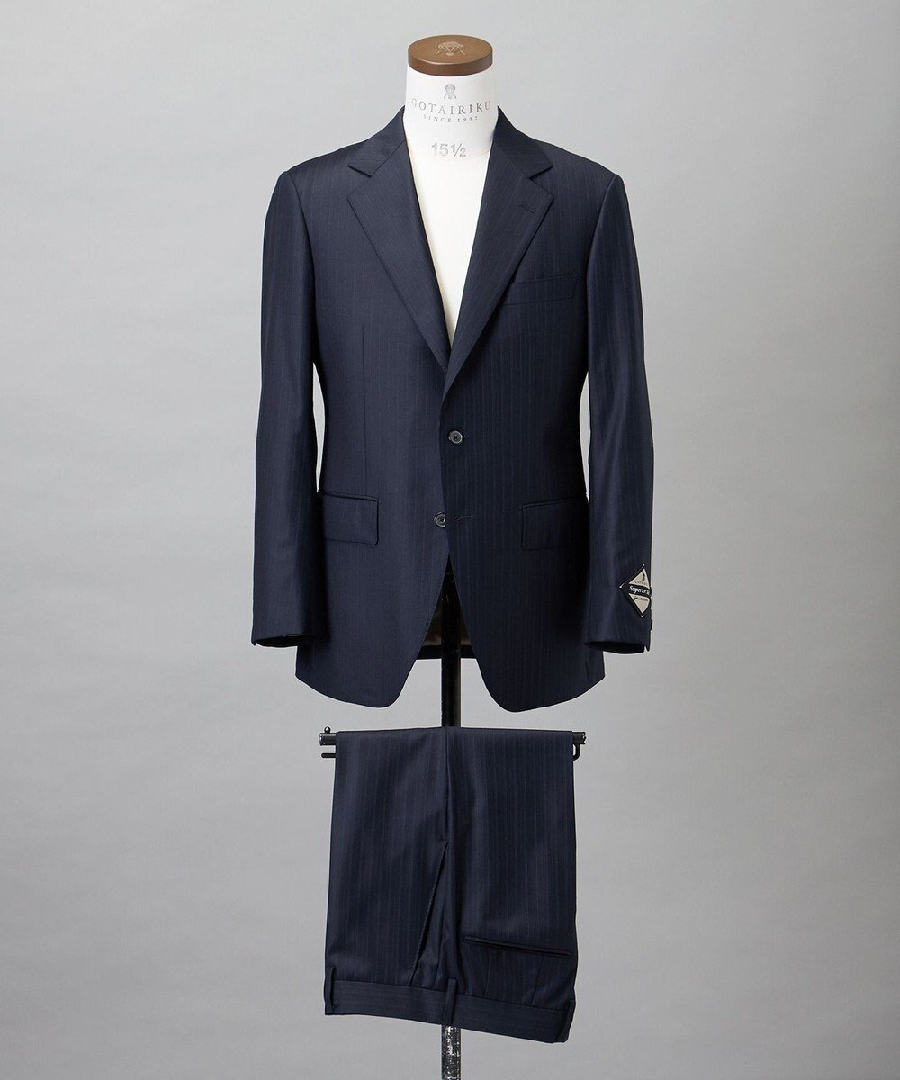 【五大陸/gotairiku / MEN】のシワになりにくい【御幸毛織/みゆきけおり】Superio160 スーツ_ネイビーストライプ 人気、トレンドファッション・服の通販 founy(ファニー) ファッション Fashion メンズファッション Fashion for Men セットアップ Matching Sets シェイプ Shape, Slim Fit ストレッチ Stretch, Stretchy Fabric スーツ Suit, Formalwear セットアップ Set-Up, Coordinated Outfit テーパード Tapered, Tapered Pants フラット Flat, Flat Shoes レギュラー Regular, Standard Fit A/W・秋冬 Autumn/Winter other-1|ID: prp329100004718133 ipo3291000000034242813