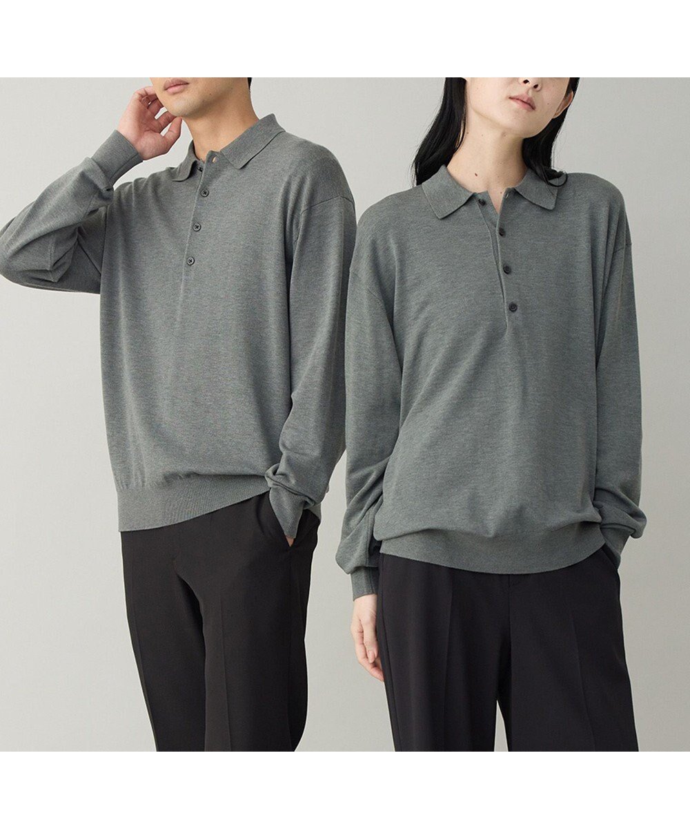 【アンフィーロ/UNFILO / MEN】の【男女兼用】ソフトサーモ アンチピリングニット ポロ インテリア・キッズ・メンズ・レディースファッション・服の通販 founy(ファニー) 　ファッション　Fashion　レディースファッション　Fashion for Women　トップス・カットソー　Cut & Sew Tops　ニット　Knit Tops & Sweaters　インナー　Innerwear　ウォッシャブル　Machine Washable　抗菌　Antibacterial, Bacteria-Resistant　スラックス　Slacks, Dress Pants　セットアップ　Set-Up, Coordinated Outfit　セーター　Sweater, Knitwear　タートルネック　Turtleneck, High Neck　トレンド　Trend, Trending Now　ポロシャツ　Polo Shirt, Collared Tee　リラックス　Relax, Relaxed Fit　A/W・秋冬　Autumn/Winter　おすすめ　Recommended / Our Picks　チャコール|ID: prp329100004718136 ipo3291000000035585137
