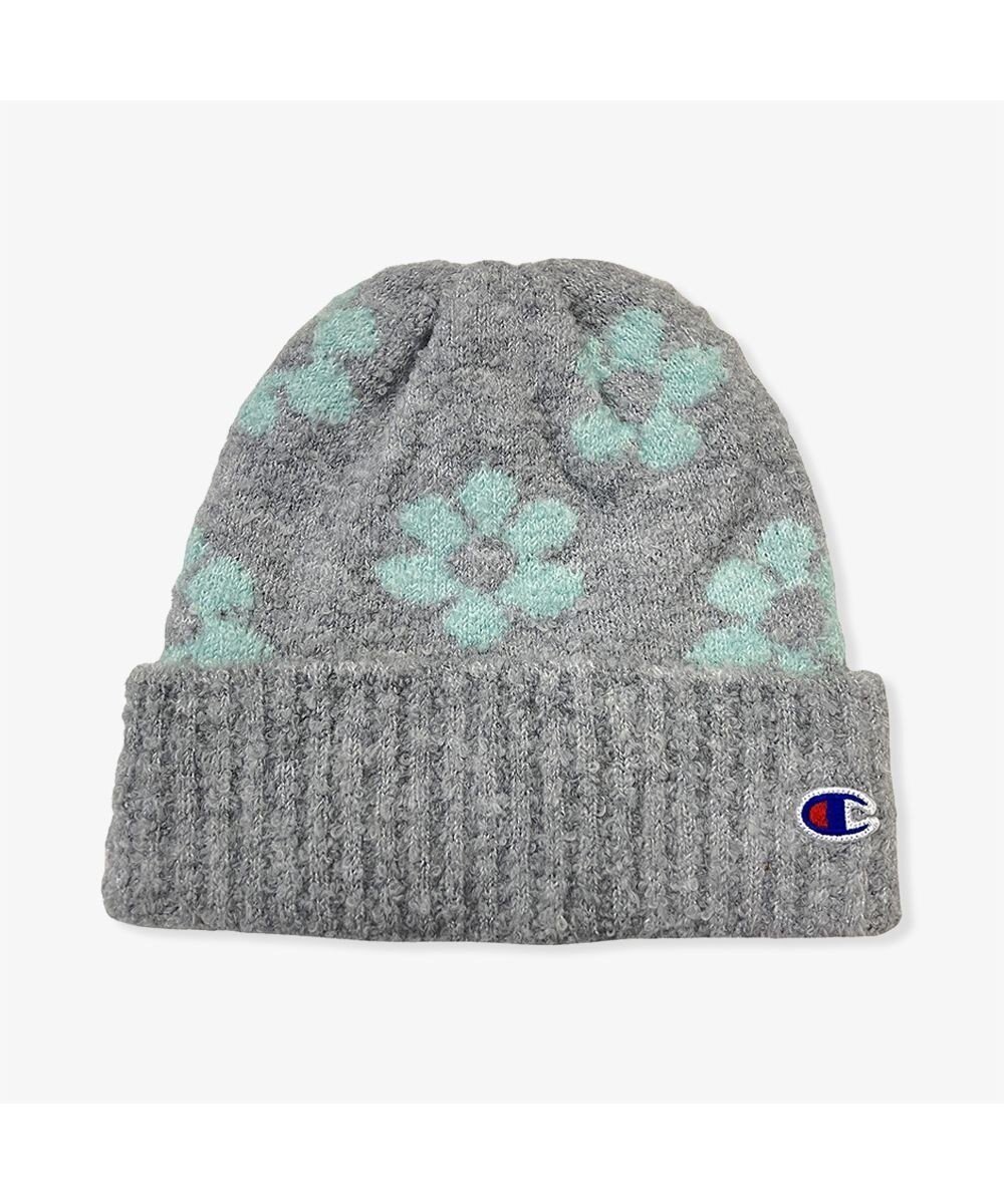 【林八百吉商店/HAYASHIYAOKICHI】のChampion フラワー裏ボアワッチ インテリア・キッズ・メンズ・レディースファッション・服の通販 founy(ファニー) 　ファッション　Fashion　レディースファッション　Fashion for Women　トップス・カットソー　Cut & Sew Tops　ニット　Knit Tops & Sweaters　キャップ&ハット　Hats & Caps　おすすめ　Recommended / Our Picks　キャップ　Cap, Baseball Cap　フラワー　Flower, Floral　帽子　Hat, Headwear　防寒　Cold Protection, Winter-Ready　グレー|ID: prp329100004718138 ipo3291000000034092026