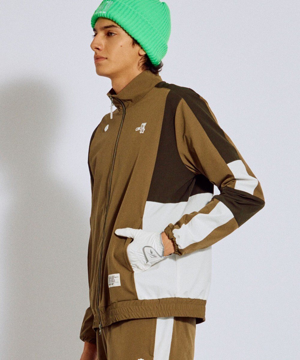 【ピーダブリュサーキュラス/PW CIRCULUS / MEN】の【ストレッチ素材】【MEN】トラックジャケット ゴルフ インテリア・キッズ・メンズ・レディースファッション・服の通販 founy(ファニー) 　ファッション　Fashion　メンズファッション　Fashion for Men　アウター　Men's Coats Outerwear　秋　Autumn　クール　Cool, Chic　シンプル　Simple, Minimal　ジップアップ　Zip-Up, Full Zip　ジャケット　Jacket, Outerwear　スタンド　Stand Collar, Upright Stand　ストレッチ　Stretch, Stretchy Fabric　ダブル　Double, Double-Breasted　トレンド　Trend, Trending Now　ブロッキング　Color Blocking, Panel Design　ブロック　Block, Solid Block Pattern　防寒　Cold Protection, Winter-Ready　A/W・秋冬　Autumn/Winter　新作・新入荷　New Arrivals / New In　ゴルフ　Golf　2025年　2025　2025-2026秋冬・A/W　Autumn/Winter 2025–26 AW25–26　カーキ系|ID: prp329100004718141 ipo3291000000034092040