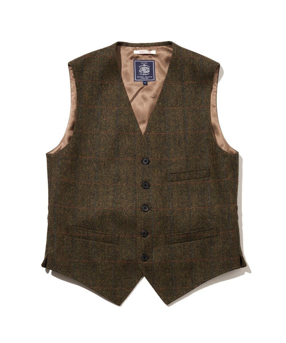 【ジェイ プレス/J.PRESS / MEN】の【J.PRESS ORIGINALS】Lambs Tweed Over Odd Vest / Japan Made インテリア・キッズ・メンズ・レディースファッション・服の通販 founy(ファニー) 　ファッション　Fashion　メンズファッション　Fashion for Men　トップス・カットソー　Cut & Sew Tops　ベスト・ジレ　Vests & Gilets　ストライプ　Stripe, Striped Pattern　ツイード／ツィード　Choker, Choker Necklace　ツイード　Twill, Twill Weave　バランス　Balance, Style Balance　ベスト　Vest, Waistcoat　ワンポイント　One Point, Statement Accent　A/W・秋冬　Autumn/Winter　カーキ系3|ID: prp329100004718151 ipo3291000000034242828